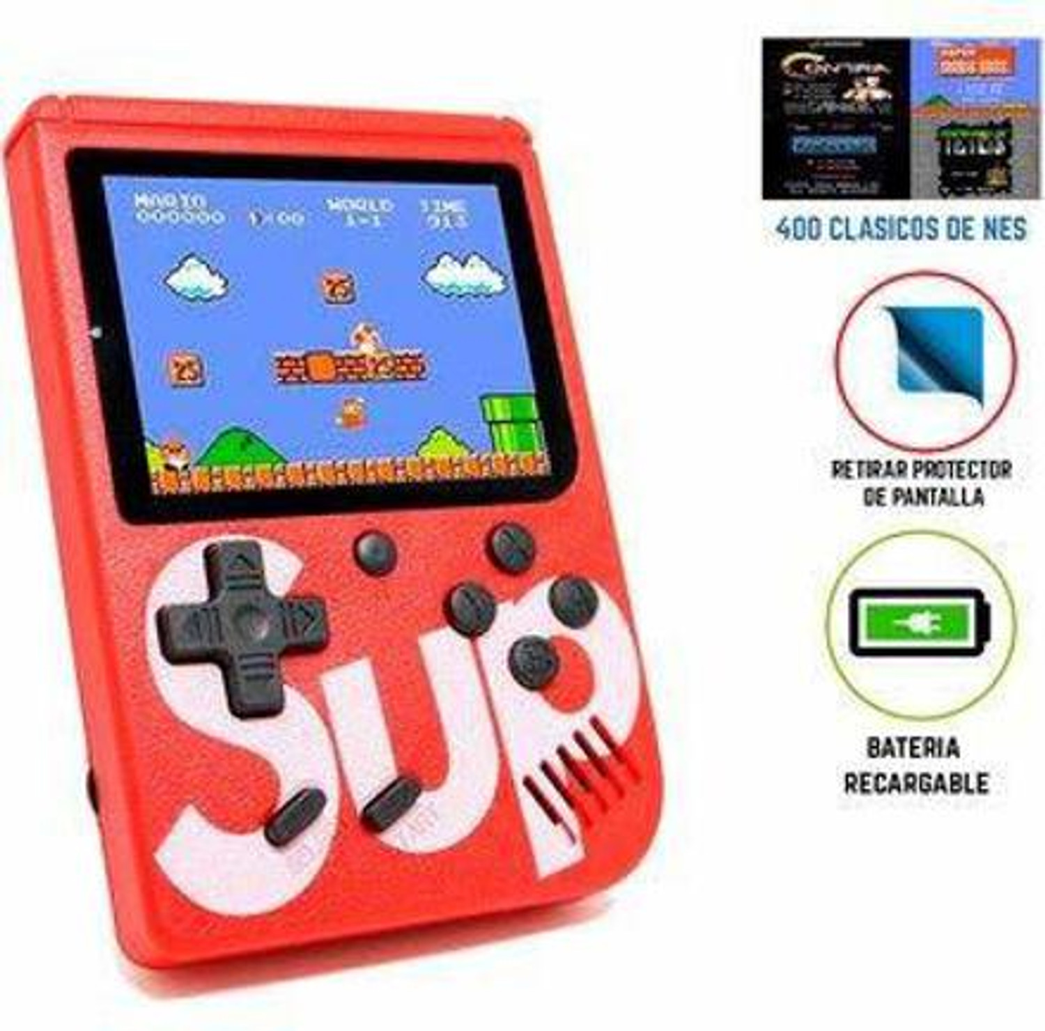 Image of BSVR Newly 400 Games Super Mario 065 Gaming Console Portable and Best For Kids Game 8 GB with Super Mario, DR Mario, Mario, Contra, Turtles, Tank, Total 400 Games
