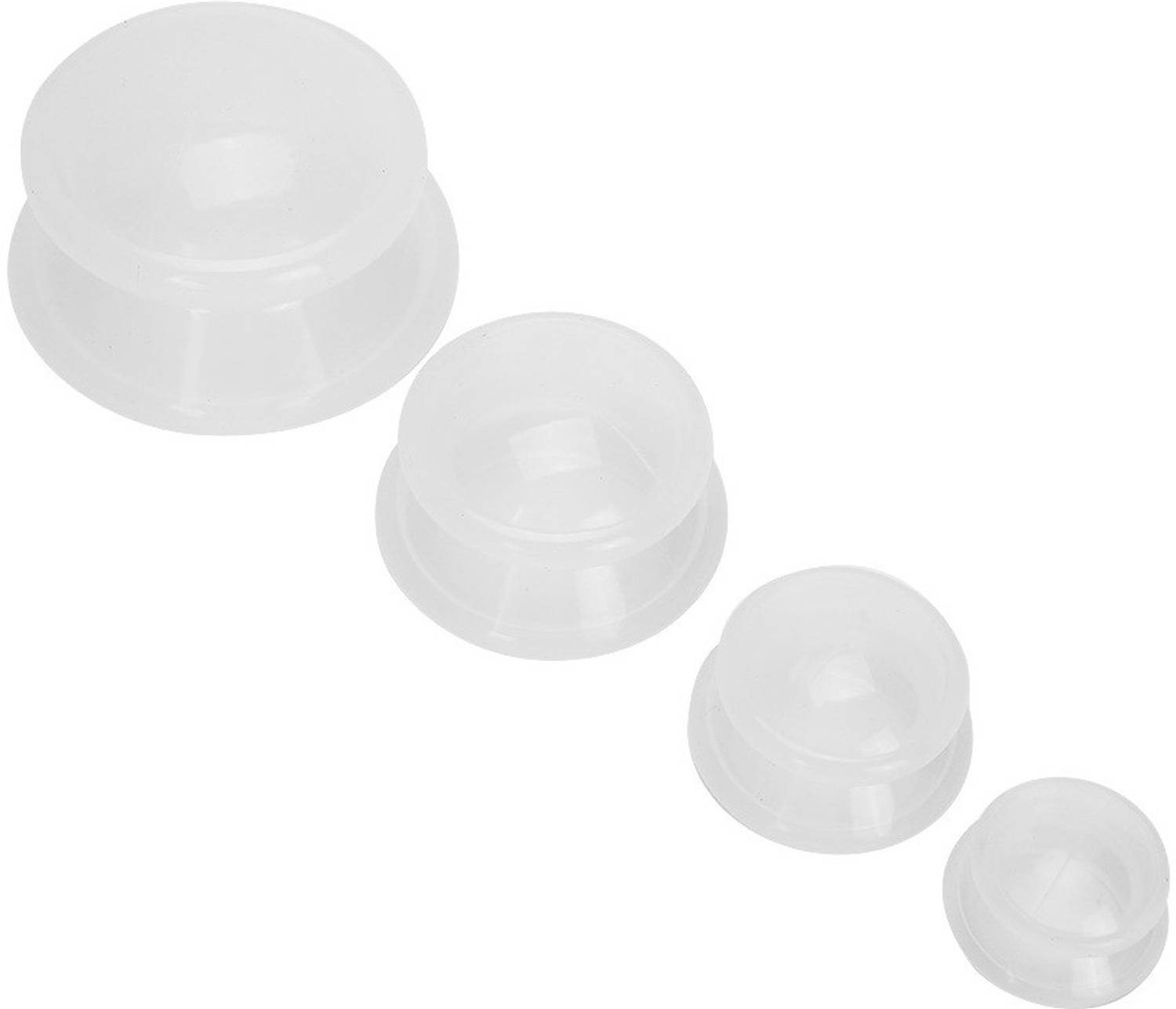 AcuHealth 4-SIL 4 Pcs Moisture Absorber Anti Cellulite Vacuum Transparent Cupping Cup Silicone Body Massage Therapy Cupping Cup Set Massager