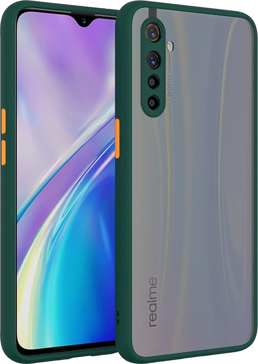 Image of KrKis Back Cover for Realme XT, Realme X2 (Green, Camera Bump Protector, Pack of: 1)