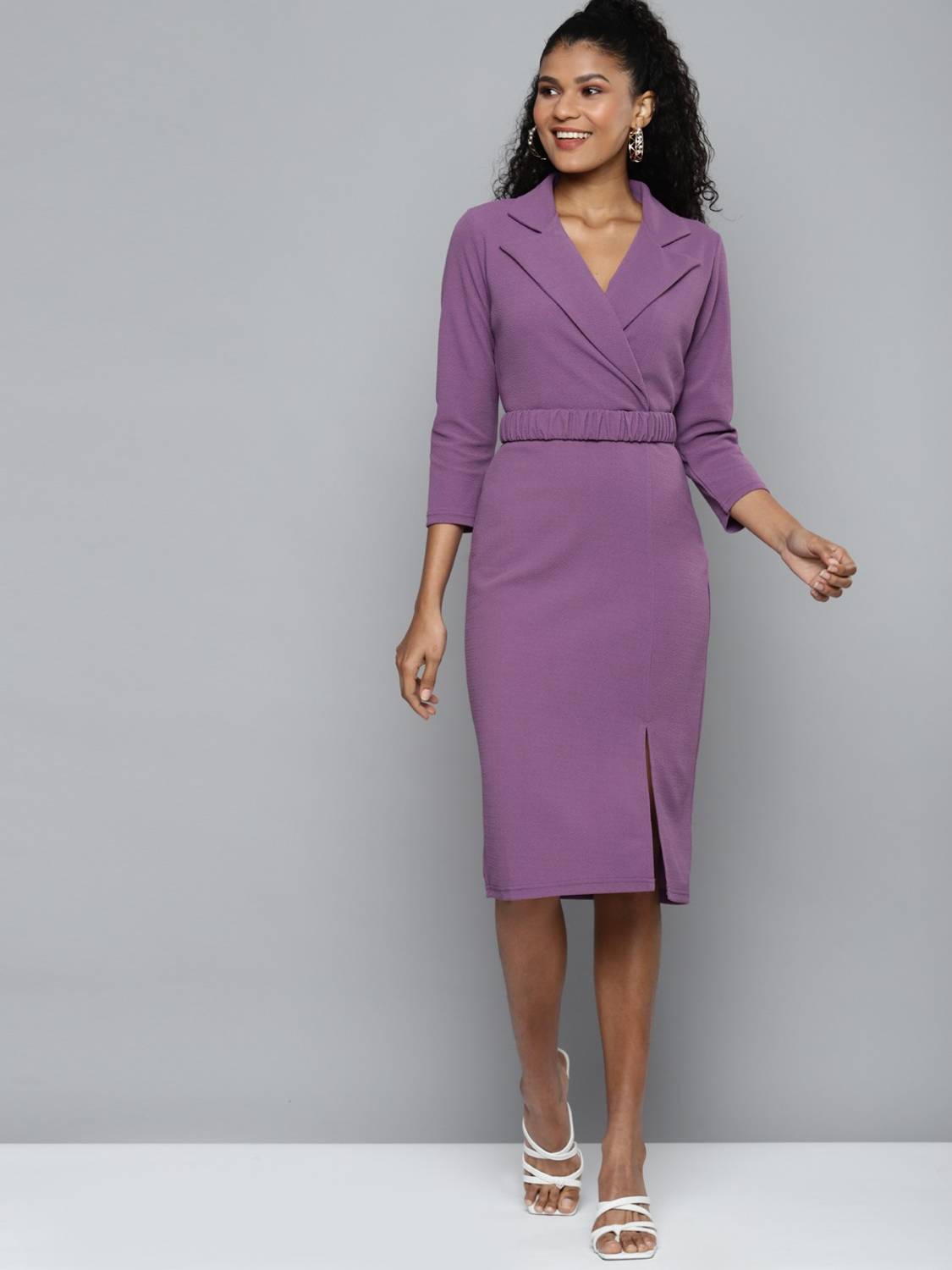 organic midi dress V-Neck Sleeveless Organic Cotton Midi Dress Oyster Grey / S