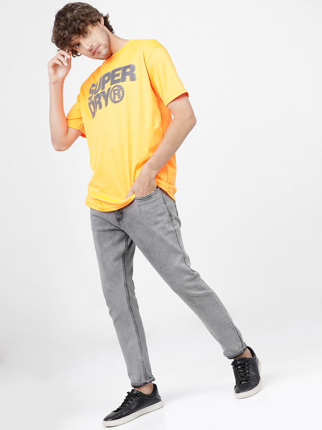 Image of HIGHLANDER Tapered Fit Men Grey Jeans
