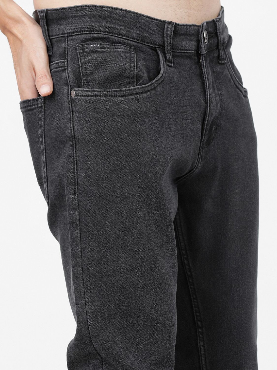 Image of HIGHLANDER Tapered Fit Men Black Jeans