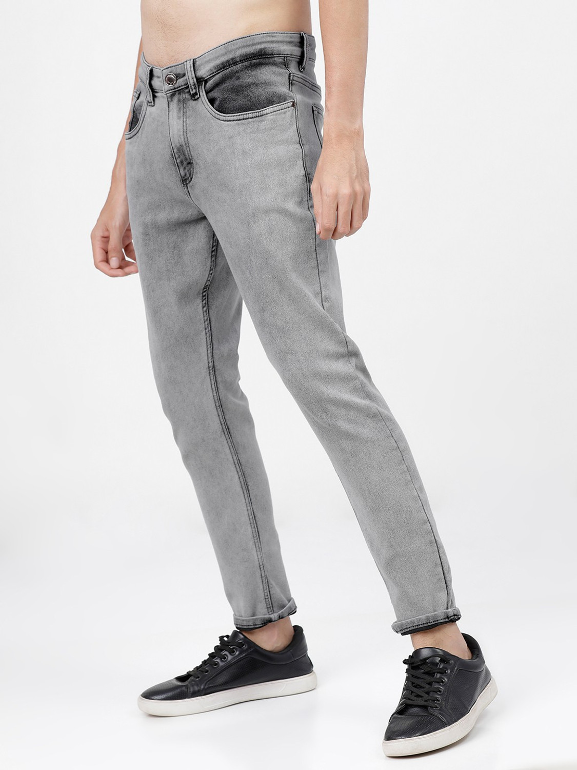 Image of HIGHLANDER Tapered Fit Men Grey Jeans