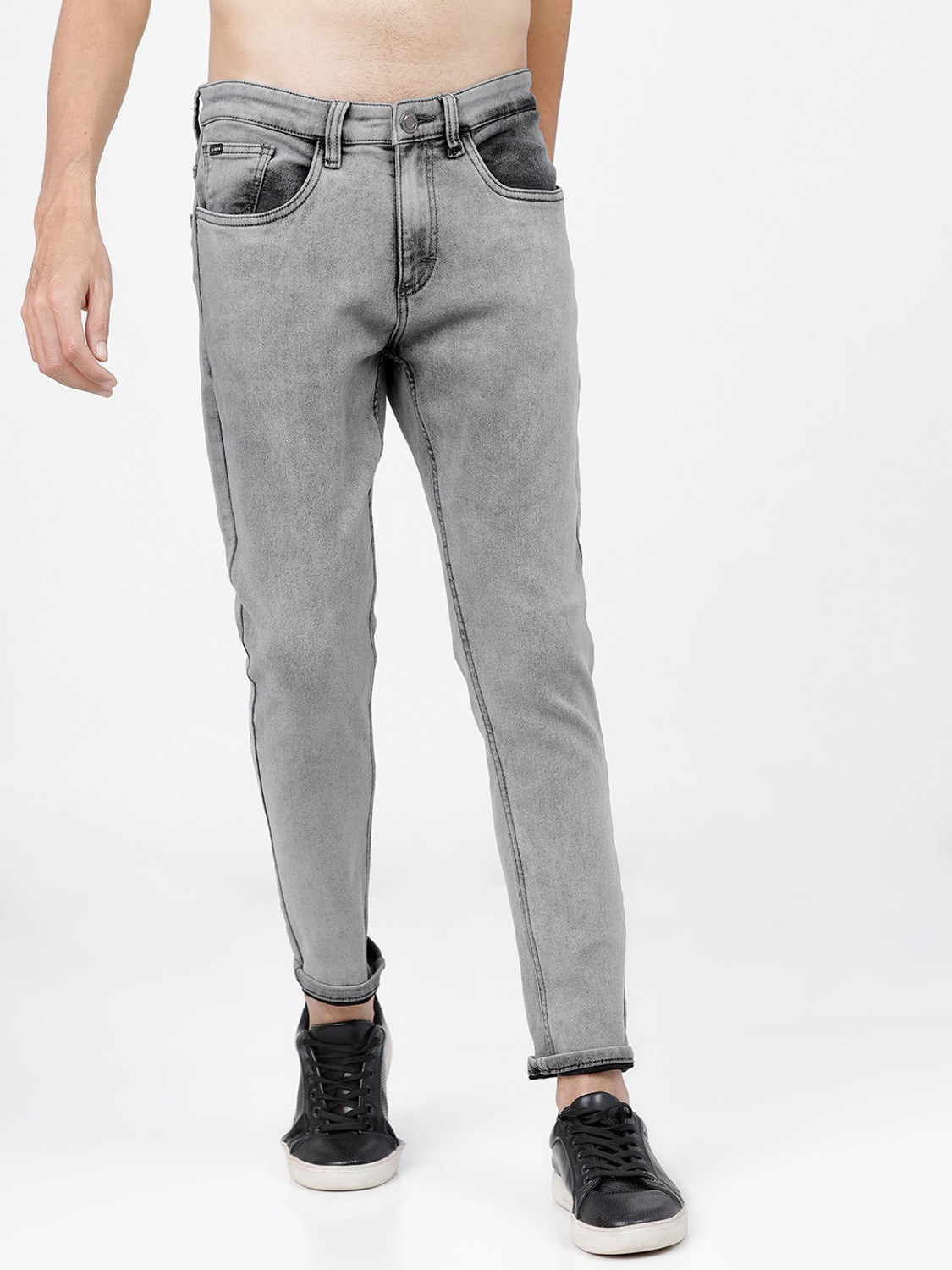 Image of HIGHLANDER Tapered Fit Men Grey Jeans