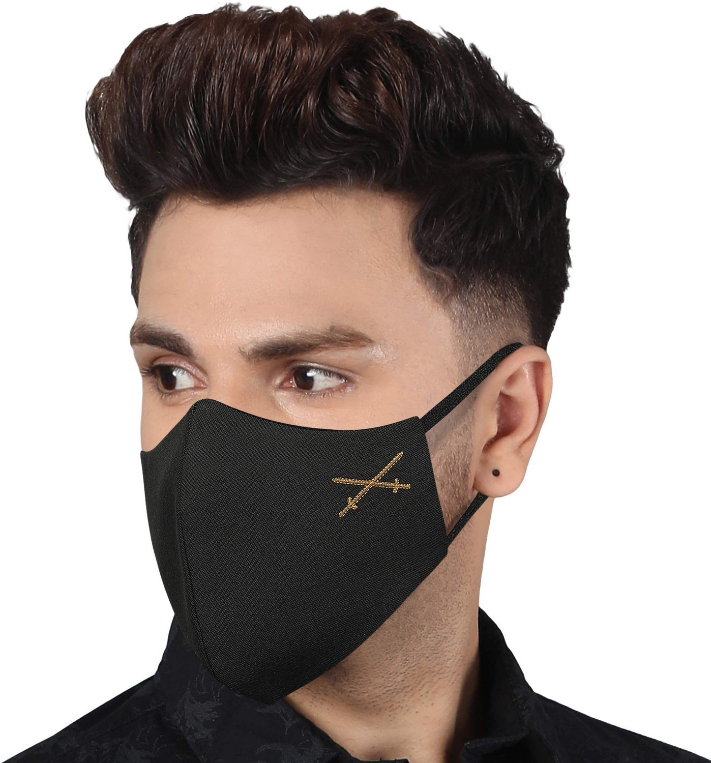 Image of MASQ 4 Layer Protective, 100% Cotton, Cloth Face Mask Combo for Men with Ear Loops Warrior Combo XL 06 Reusable, Washable Cloth Mask