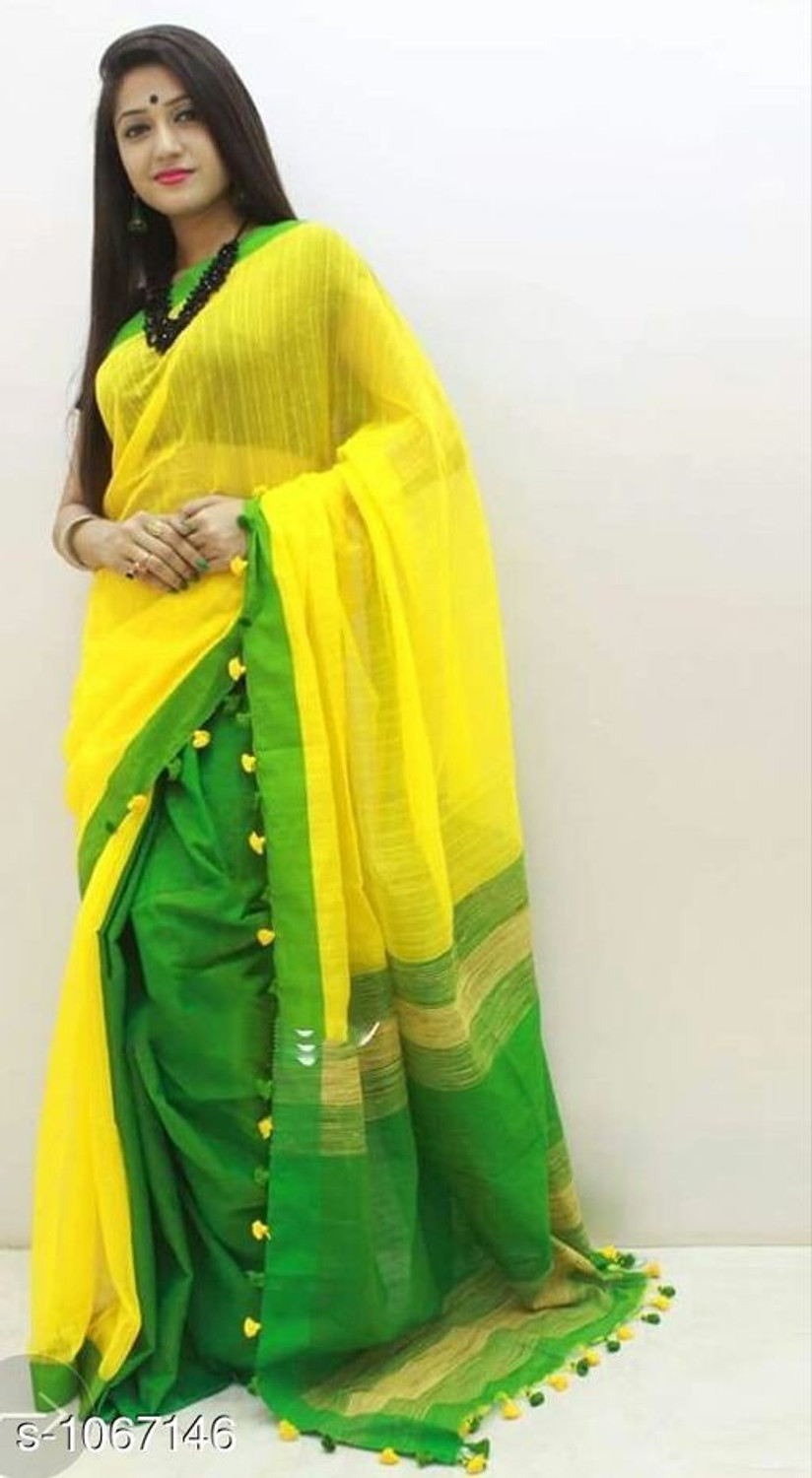 Image of chhanda handloom sarees Bollywood Cotton Silk Saree with Unstitched Blouse