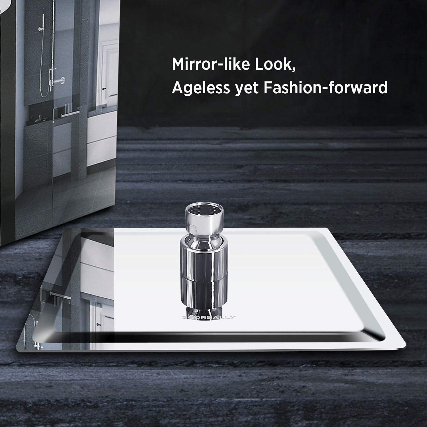 Image of Senkiddpro Stainless Steel Turbo Angle Wall with 4X4Slim Shower for Bathroom(Chrome Finish) Trendy Design water Saving Aerator Suitable for Washbasin Bathroom &Kitchen Bib Tap Faucet (Wall Mount Installation Type)