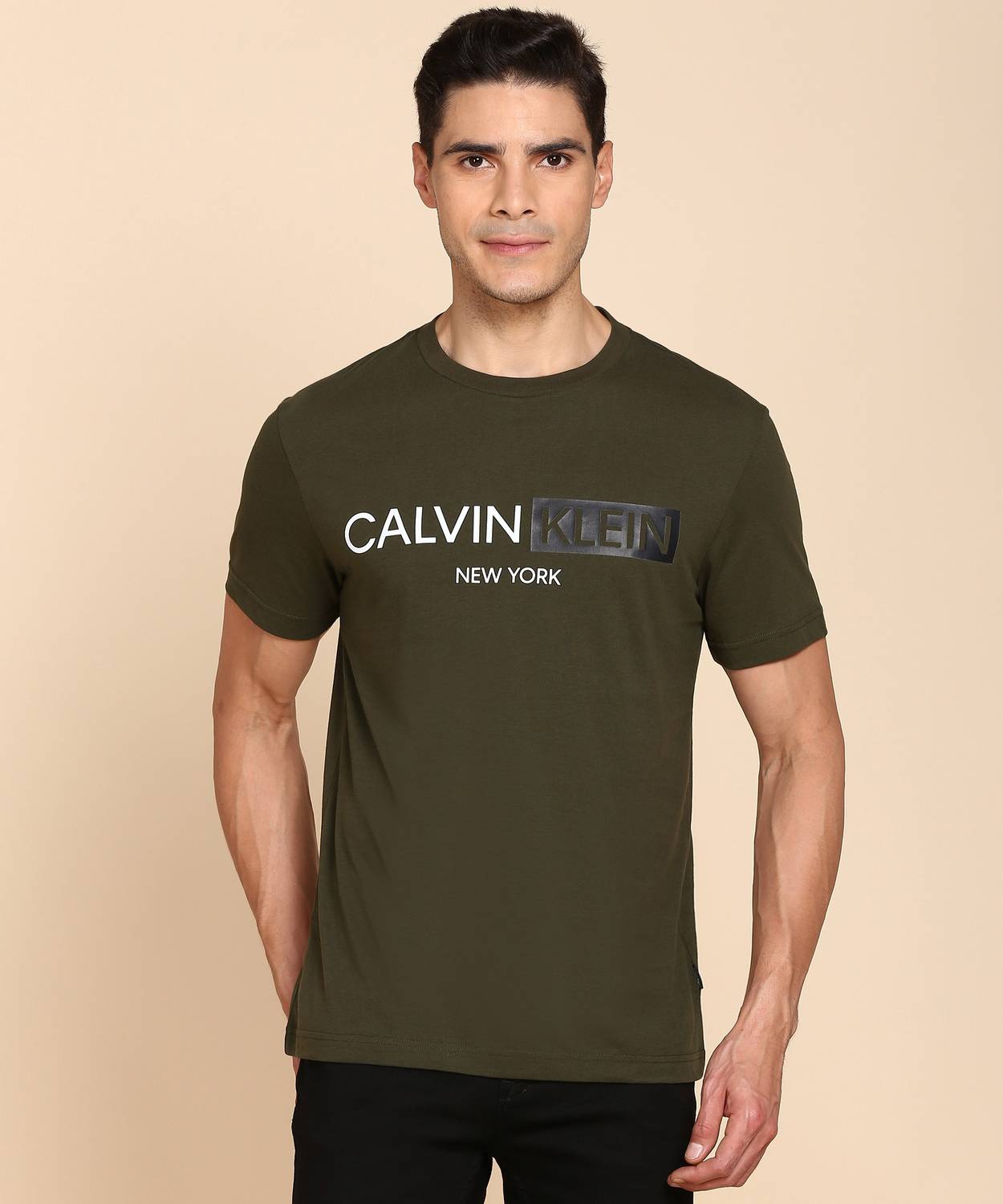 Calvin Klein Jeans Printed Men Round Neck Green T-Shirt