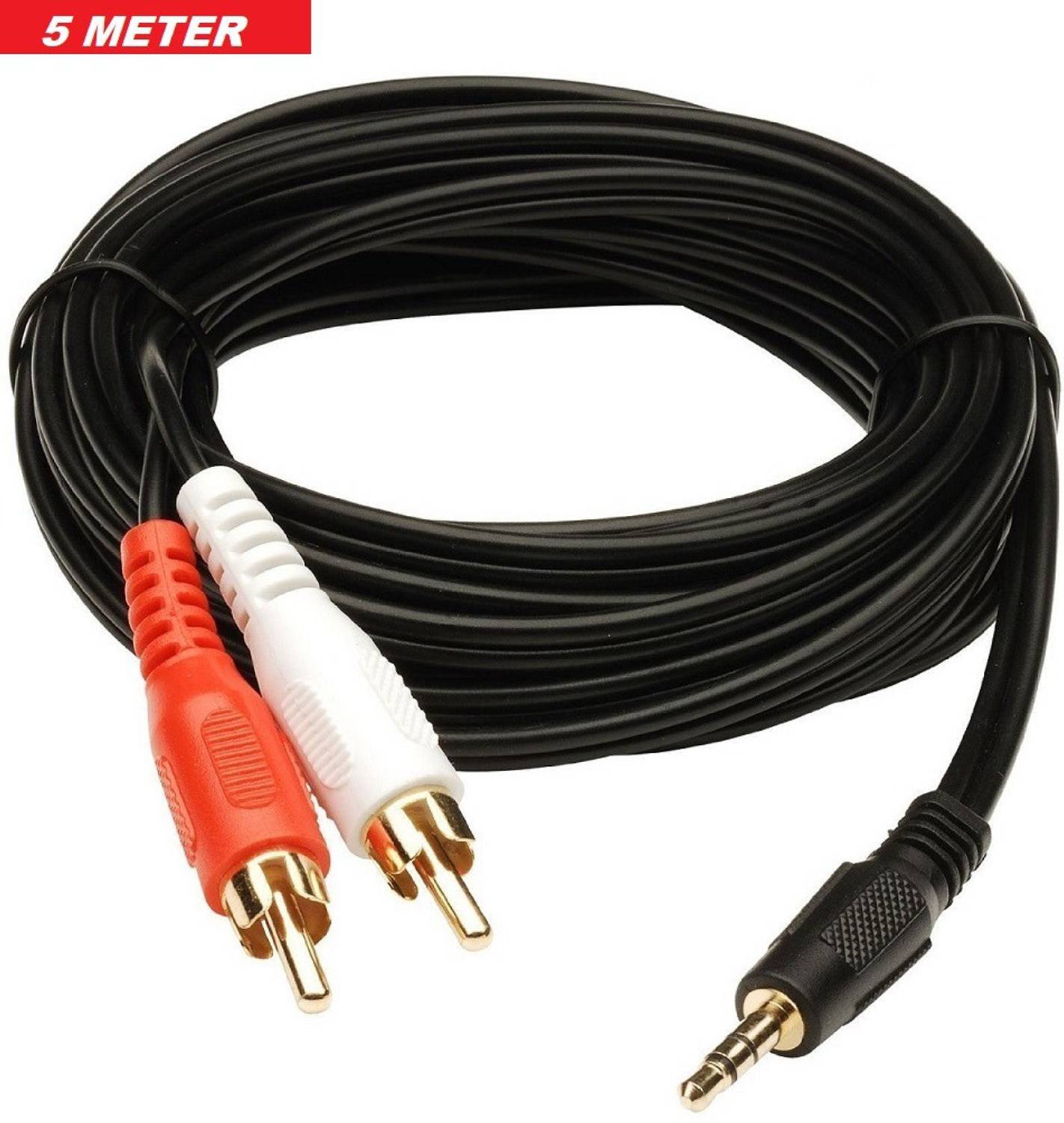99Gems TV-out Cable 3.5 MM STEREO AUDIO MALE TO 2RCA MALE CABLE 5MTRS