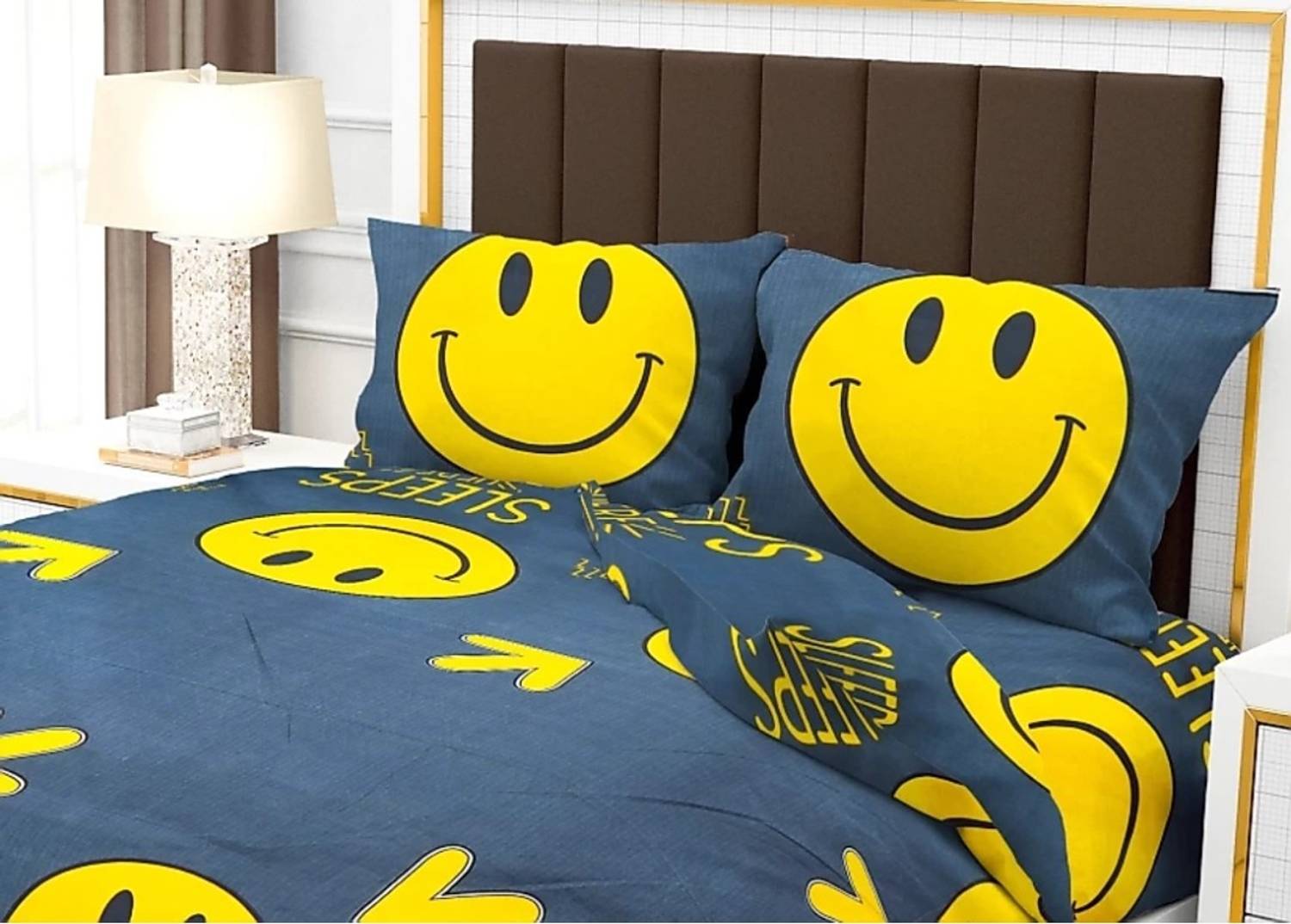 RANDY ORTEN Cotton Double Flat 210 TC Cartoon 1 Bedsheet with 2 P