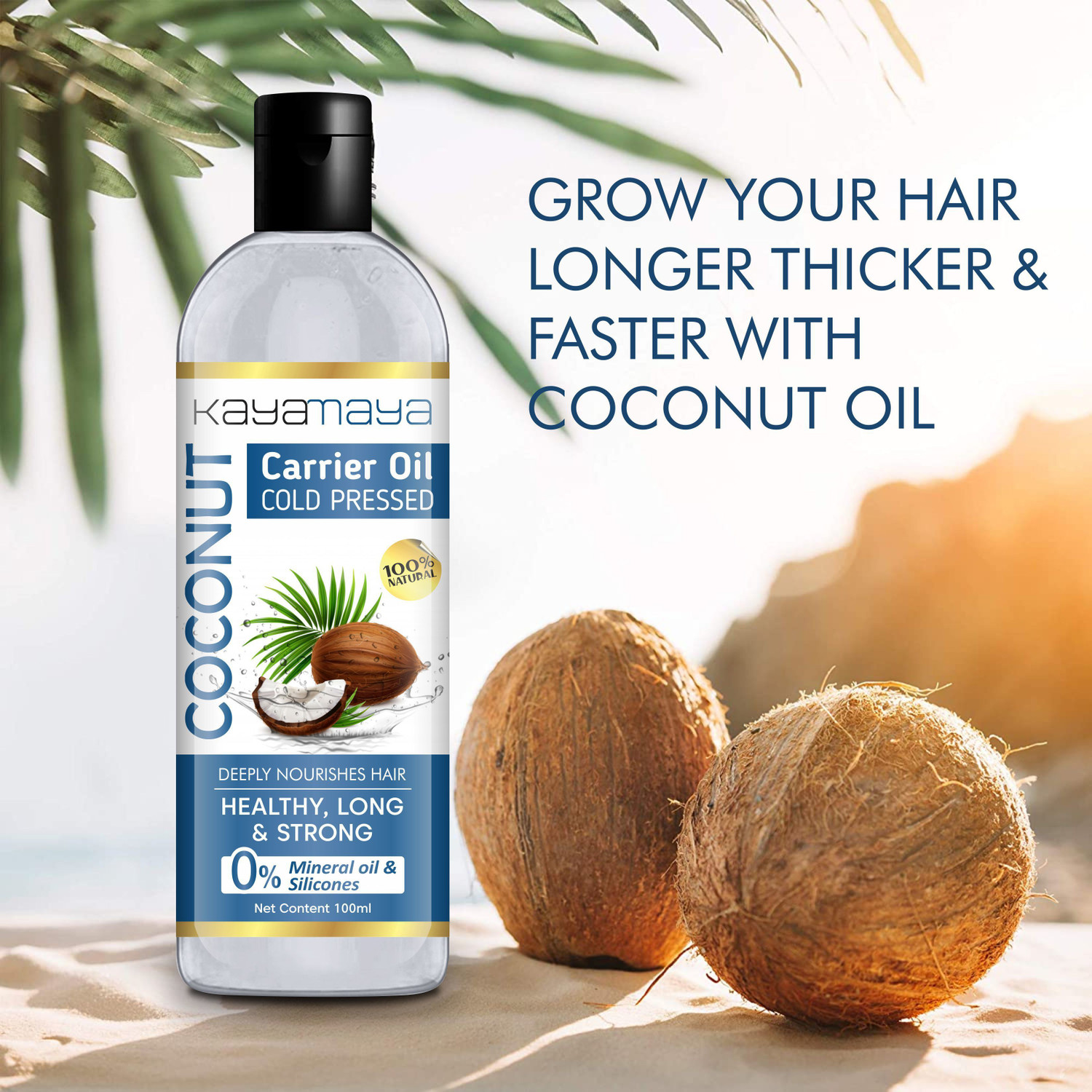 Image of Kayamaya Hair Oils Combo /Hair Care Kit (Castor Oil + Coconut Oil + Tea Hair Oil