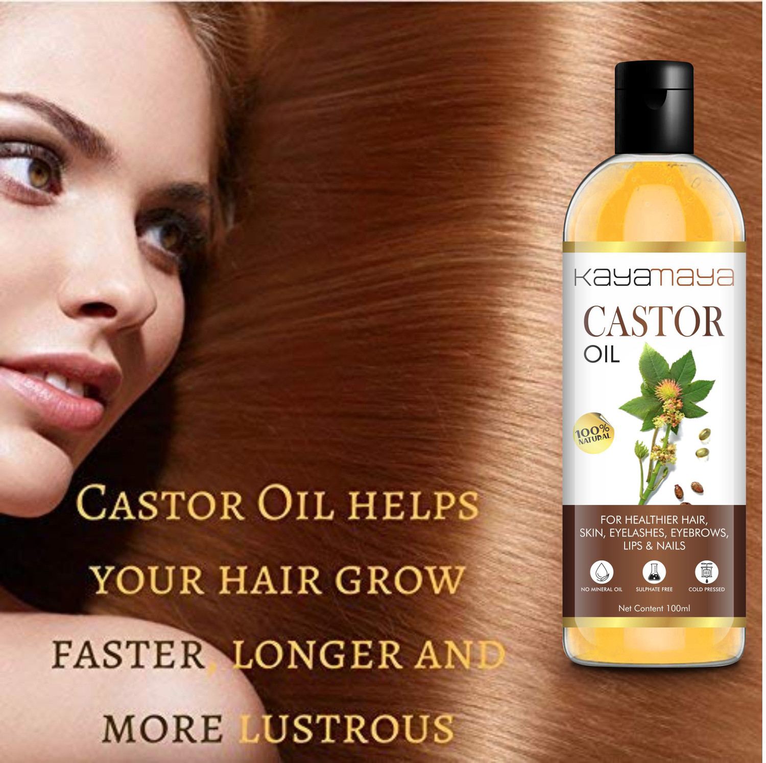Image of Kayamaya Hair Oils Combo /Hair Care Kit (Castor Oil + Coconut Oil + Tea Hair Oil