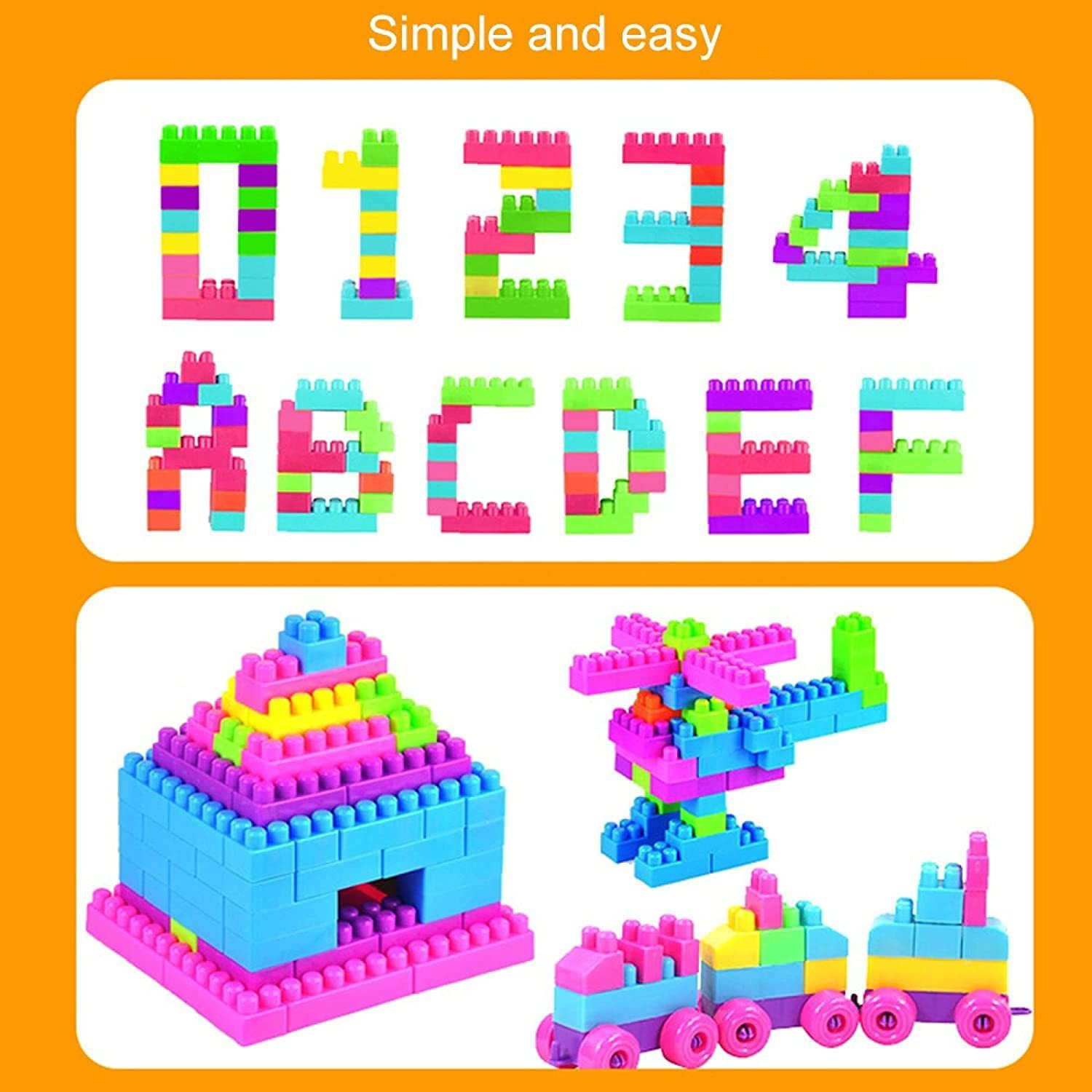 Image of FERY Building Blocks for Kids with Wheel Building (100 Pieces, Multicolor) (Multicolor)