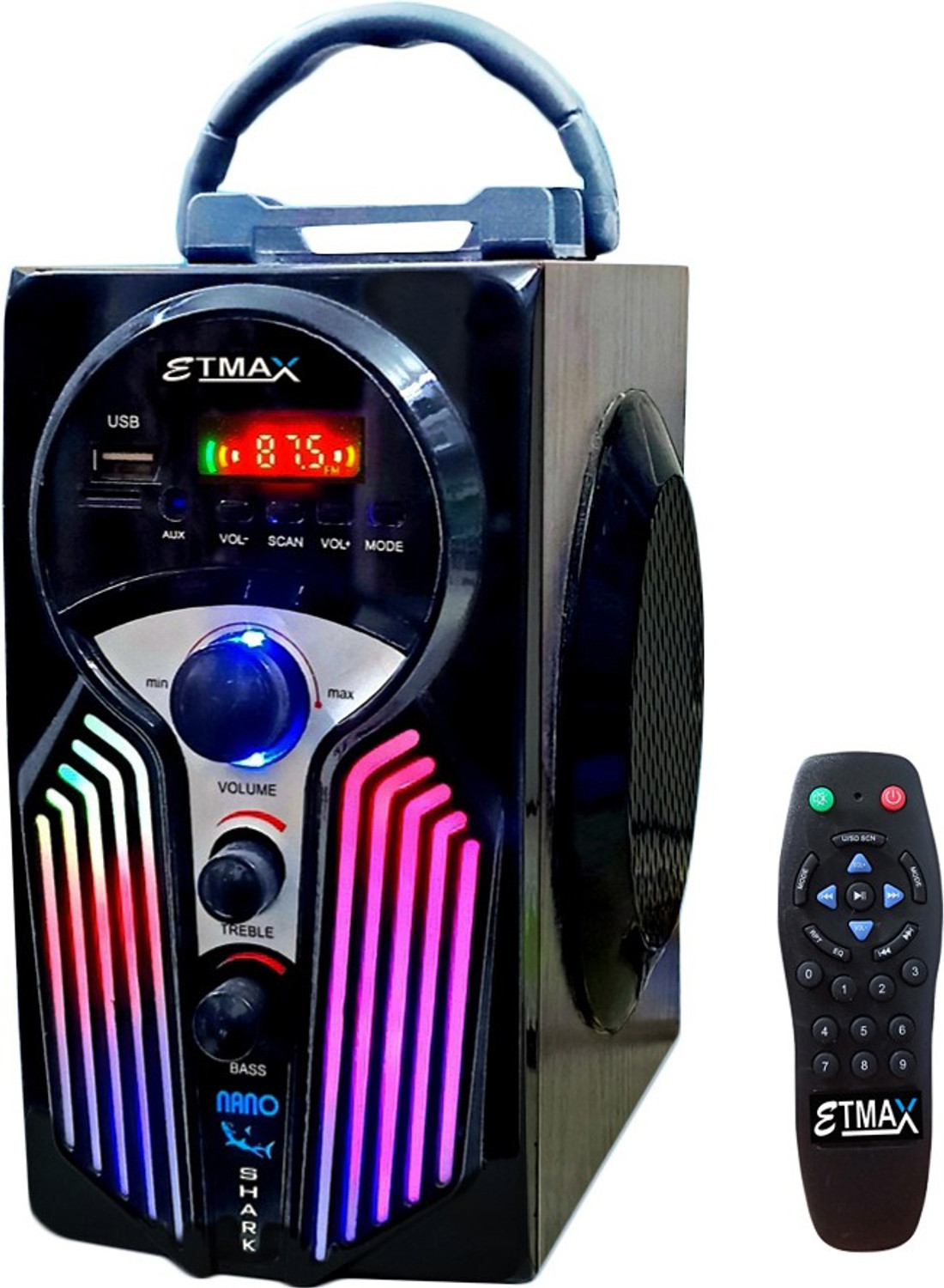 Image of etmax NANO SHARK ET-1616 Black Bluetooth 30 W Bluetooth Home Theatre