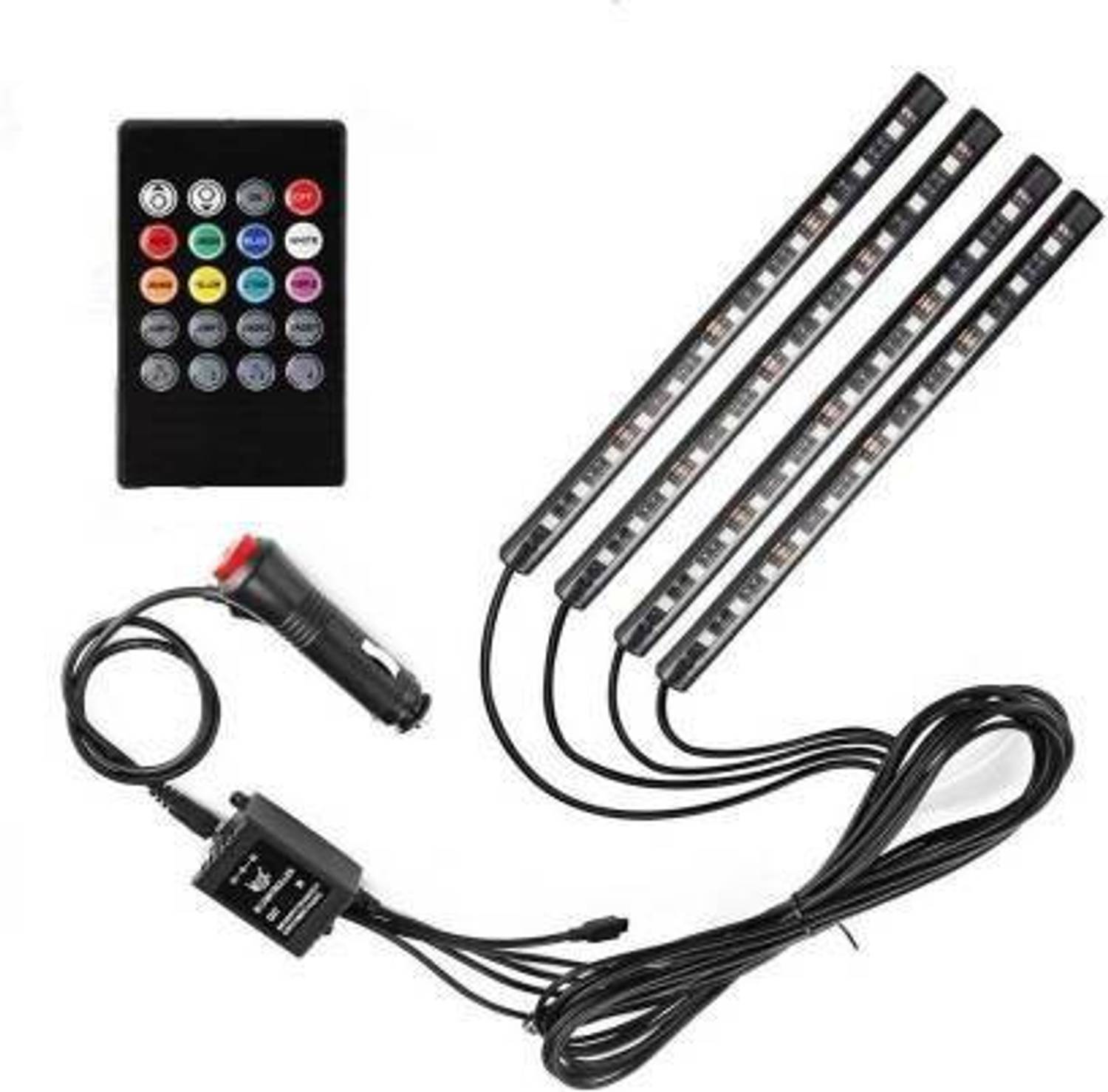 APICAL LED Strip Light for Car,12 Inch 8 Color Car Interior Light Decoration Atmosphere Neon Light Strip Under Dash Light Kit with Sound Active Function Wireless Remote Control Car Fancy Lights (Multicolor) Car Fancy Lights (Multicolor) Car Fancy Lights