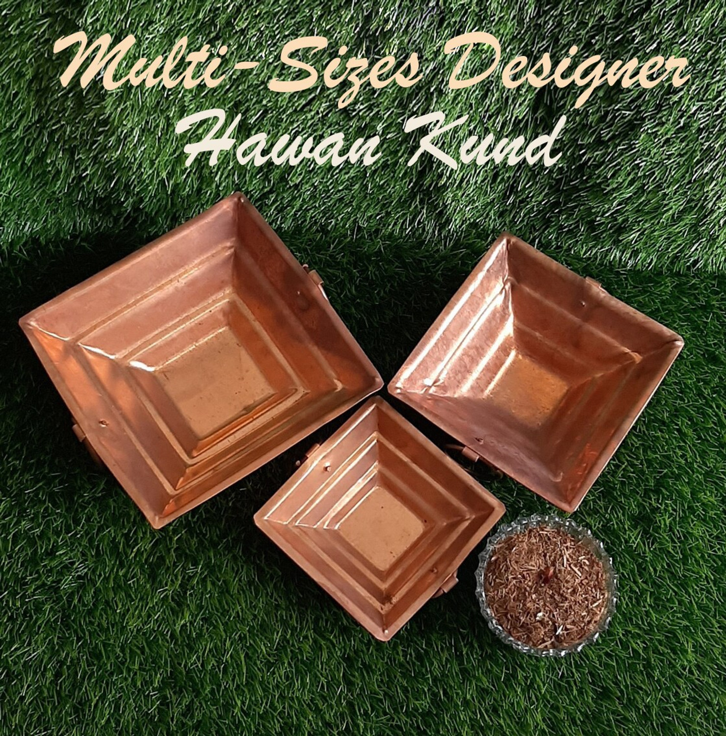 Image of Shivshakti Arts Copper hawan Kund | Yagya Kund | Poojan Home - Temple, Ritual Pooja Pourpose, Indian Cultural Religious Item (Big Heavy Gauge, Extra Large - 15.7 Inch)