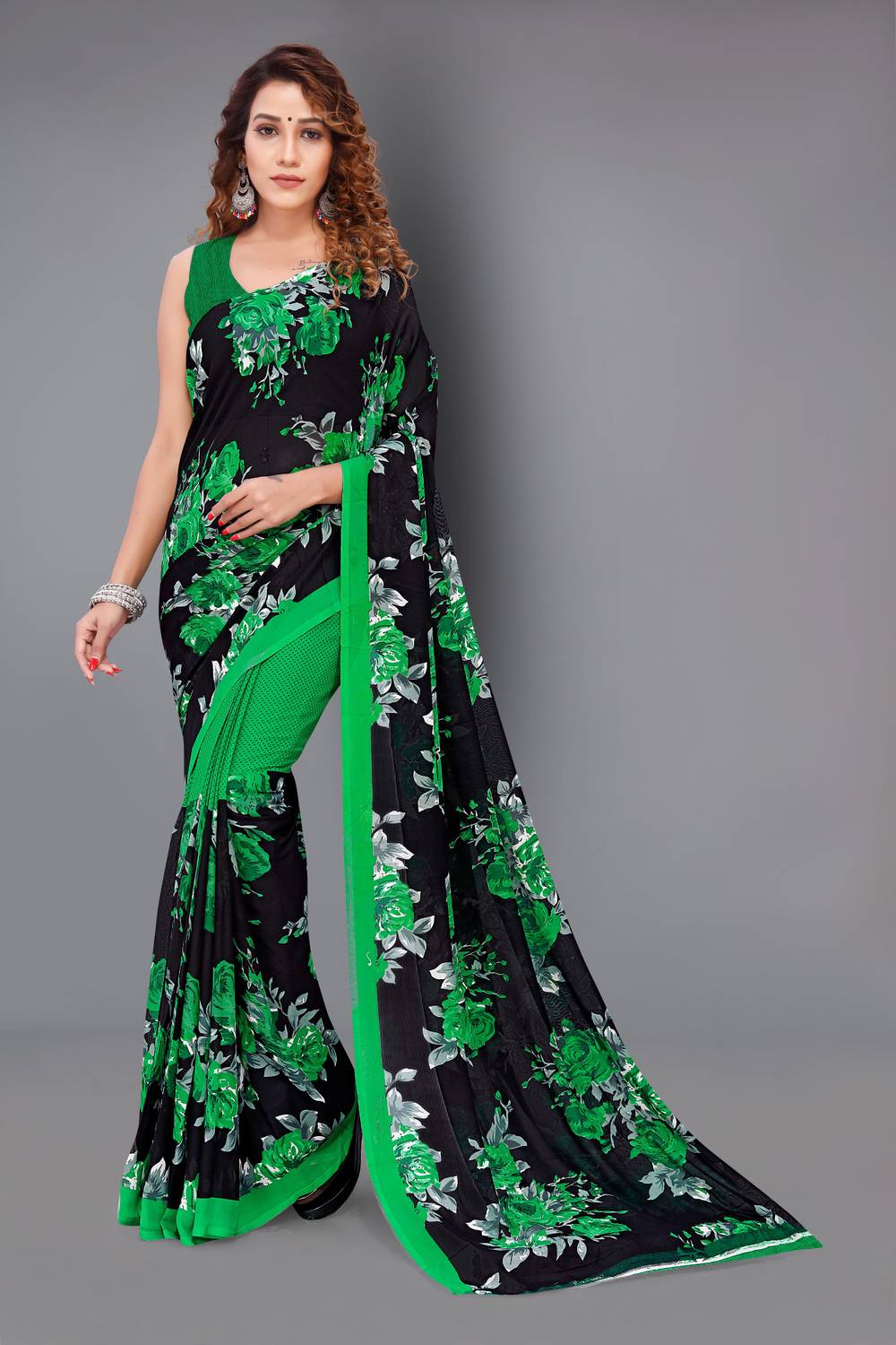 Anand Sarees Floral Print Daily Wear Georgette Saree