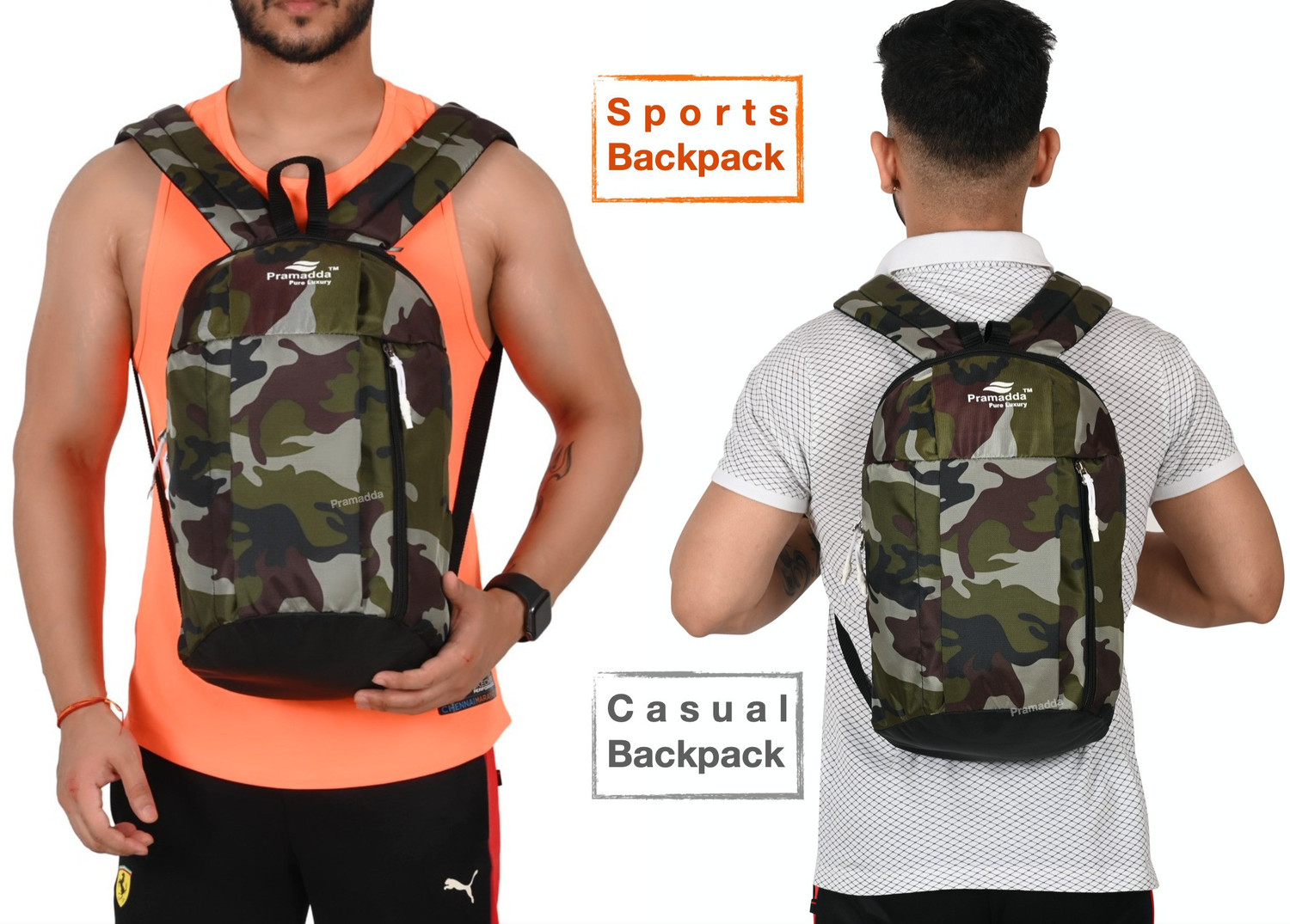 Image of Pramadda Pure Luxury Alpha Stylish Tourister Small Casual Backpack for Men Women | Sports Cycling Gym Football Kit Bags | Mini Bags For College office Bike Travelling | Small Office Backpack | travel hiking Trekking mini military beg | kachua bags for boys girls | School Tuition Coaching bags waterproof. 19 L Backpack