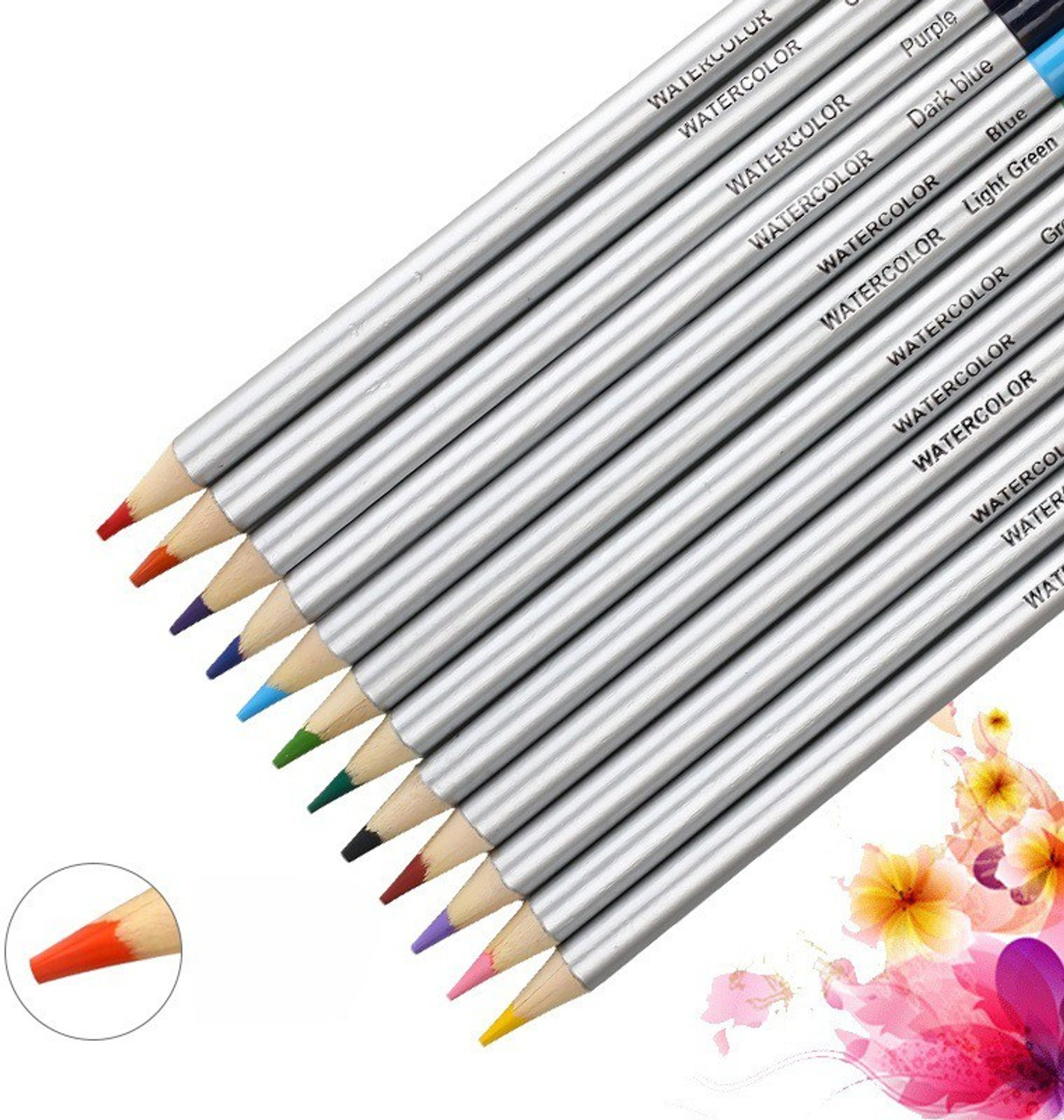 Image of Corslet Professional 71 Art Graphite Water Colour Pencils Set Sketch Book Charcoal Metallic Watercolor Pencil Sketching Kit for Artist Kit with Case Beginners Painting Kit Coloring Set Drawing Kit