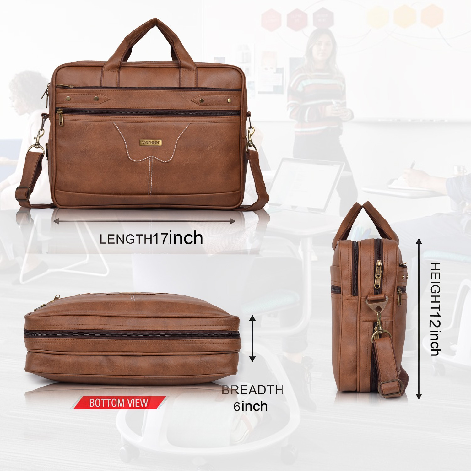 Image of Veneer Men Tan Messenger Bag