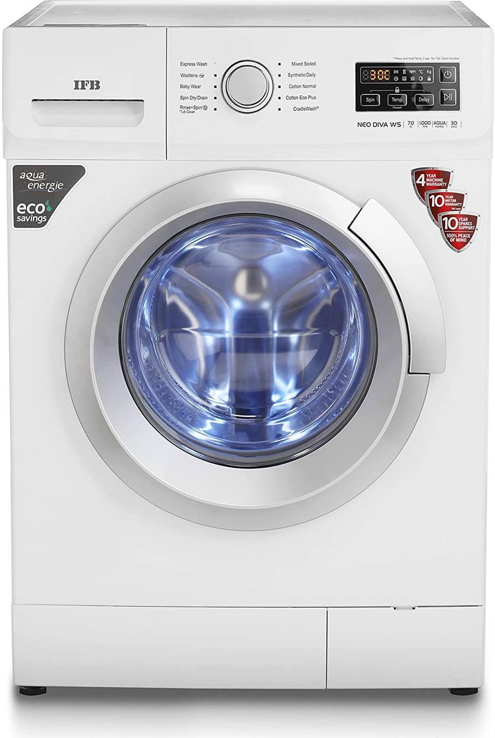 IFB 7 kg In-Built Anticrease, Auto Tub Clean, Delay Start Fully Automatic Front Load White