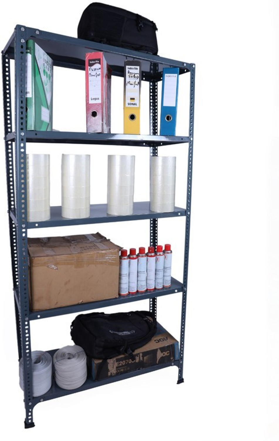 Image of Rackchahiya Slotted Angle Rack CRC Sheet 5 Shelves Multipurpose Rack Dimension 12X24x78'' Luggage Rack