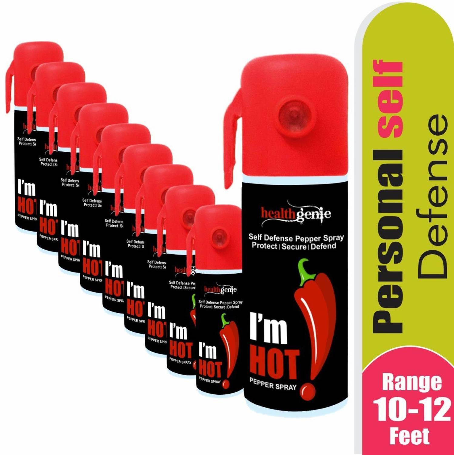 Healthgenie Pepper Spray Pack Of 10 Self Defence, Protection