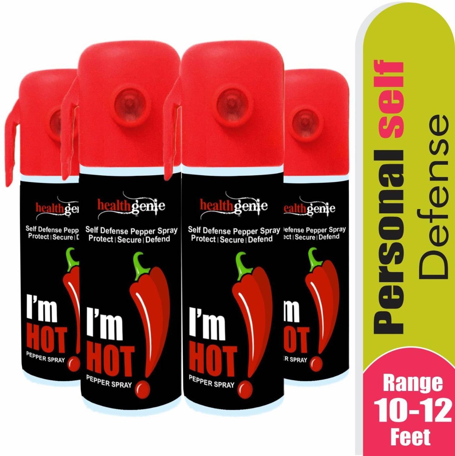 Healthgenie Pepper Spray Pack Of 4 Self Defence, Protection &