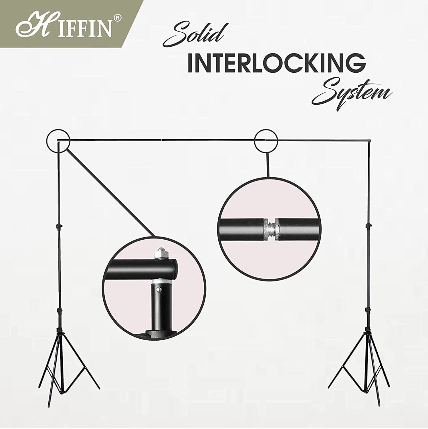 Image of Hiffin Lighting Umbrella Kit, 8X12Ft Backdrop Screen, 9X9Ft Background Support Kit Reflector