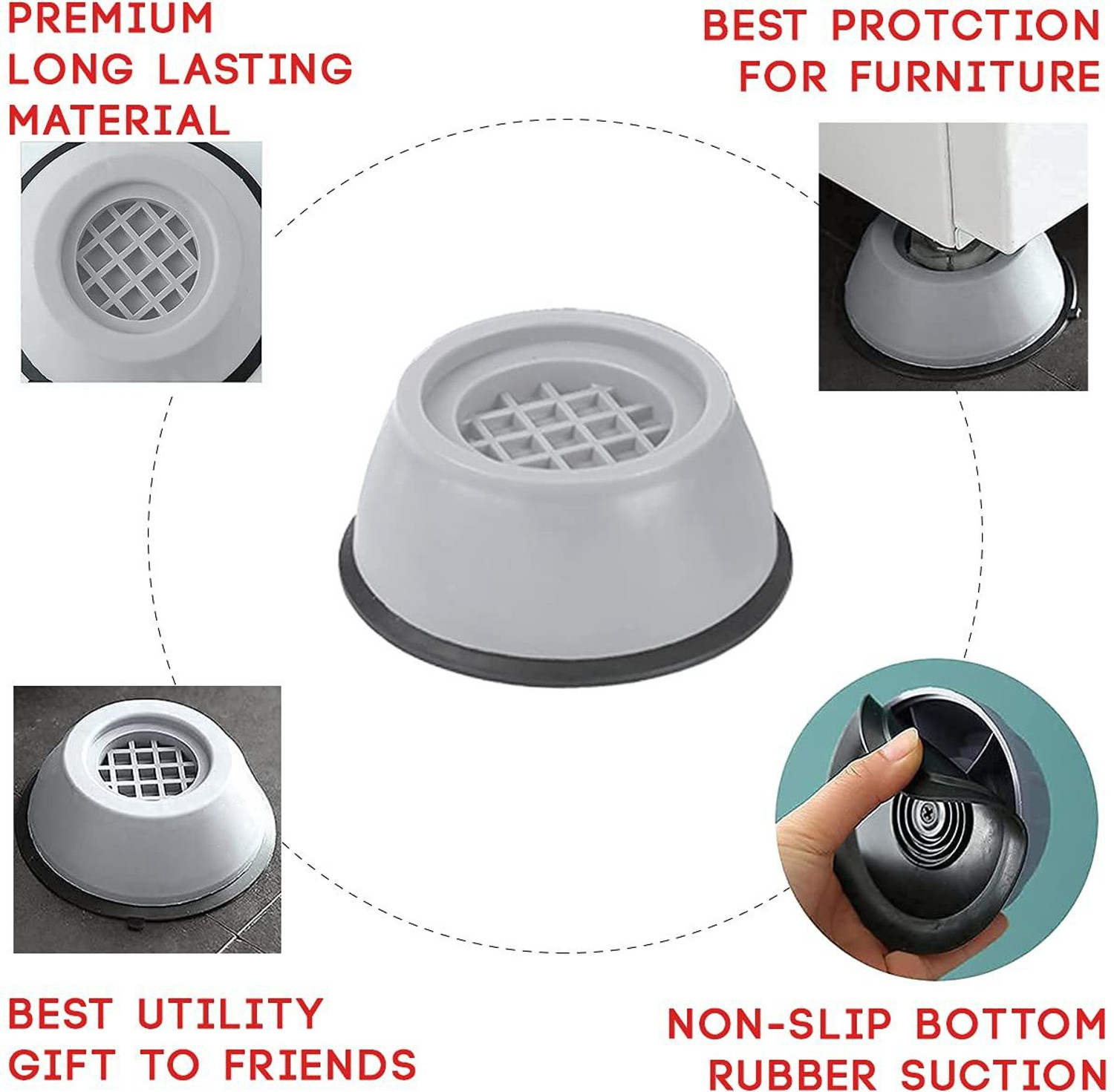 Image of LOOKCHA Washing Machine, Air Cooler, Refrigerator, Water Cooler Material Plastic (14 cm x 16 cm)