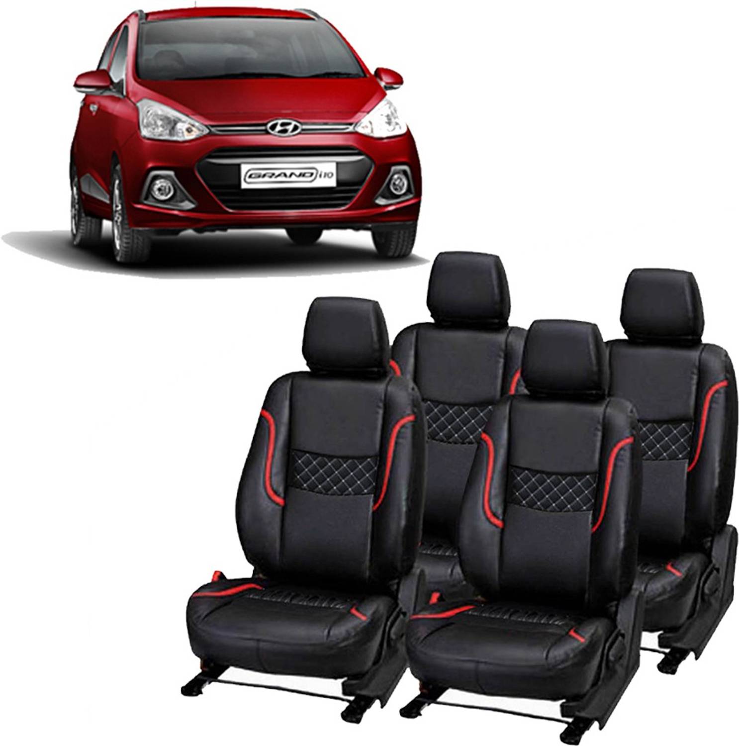 AutoSafe PU Leather Car Seat Cover For Hyundai Grand i10