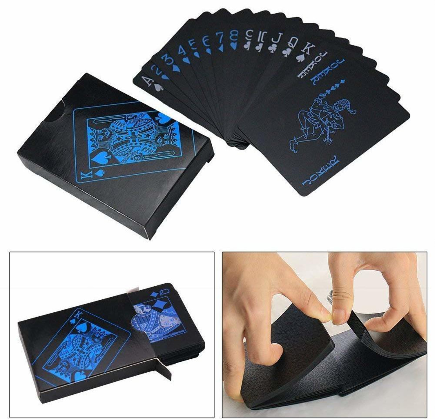 Image of Protos India.Net Unique Black Good Quality Plastic Waterproof Colorful Deck Poker Playing Cards