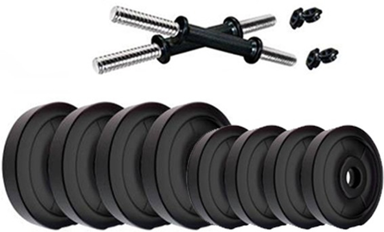 Image of L'AVENIR FITNESS 20kg (4*3kg + 4*2kg) PVC Plates + 2 Dumbbell Rods Adjustable Dumbbell