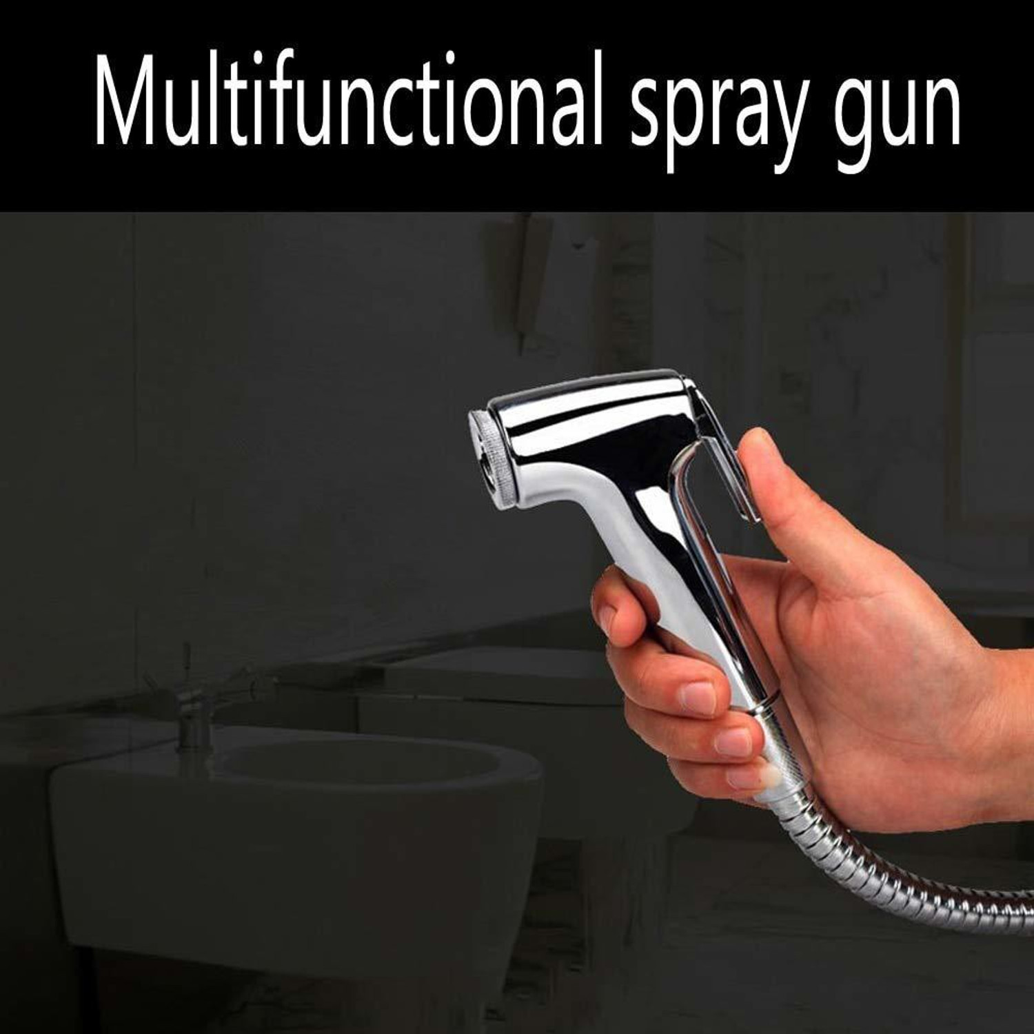 Image of Wisdom Continental ( ABS ) Health Faucet with Chrome plated Hook and 1 m SS Hose Pipe Health Faucet Health Faucet