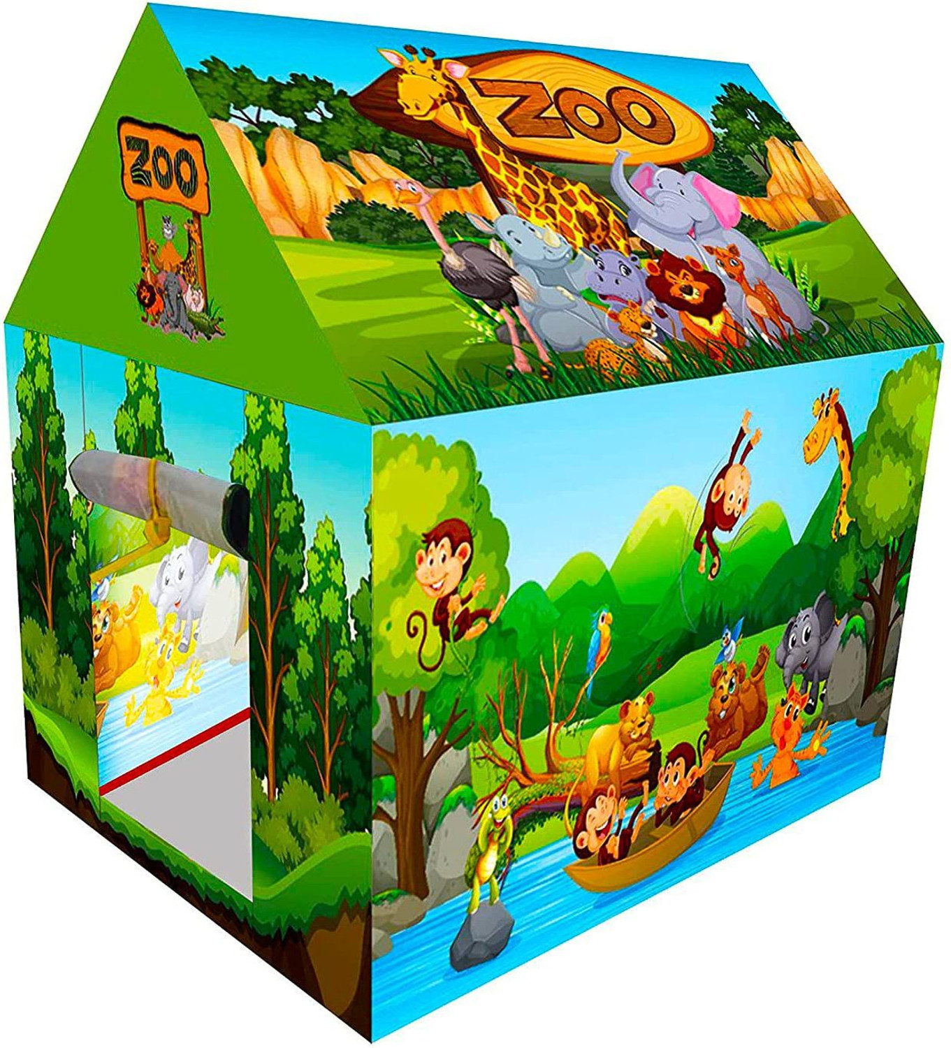 Image of Medivedas Tent House for Kids 3+ Years Boys & Girls Big Size Tent House Jungle Safari Zoo