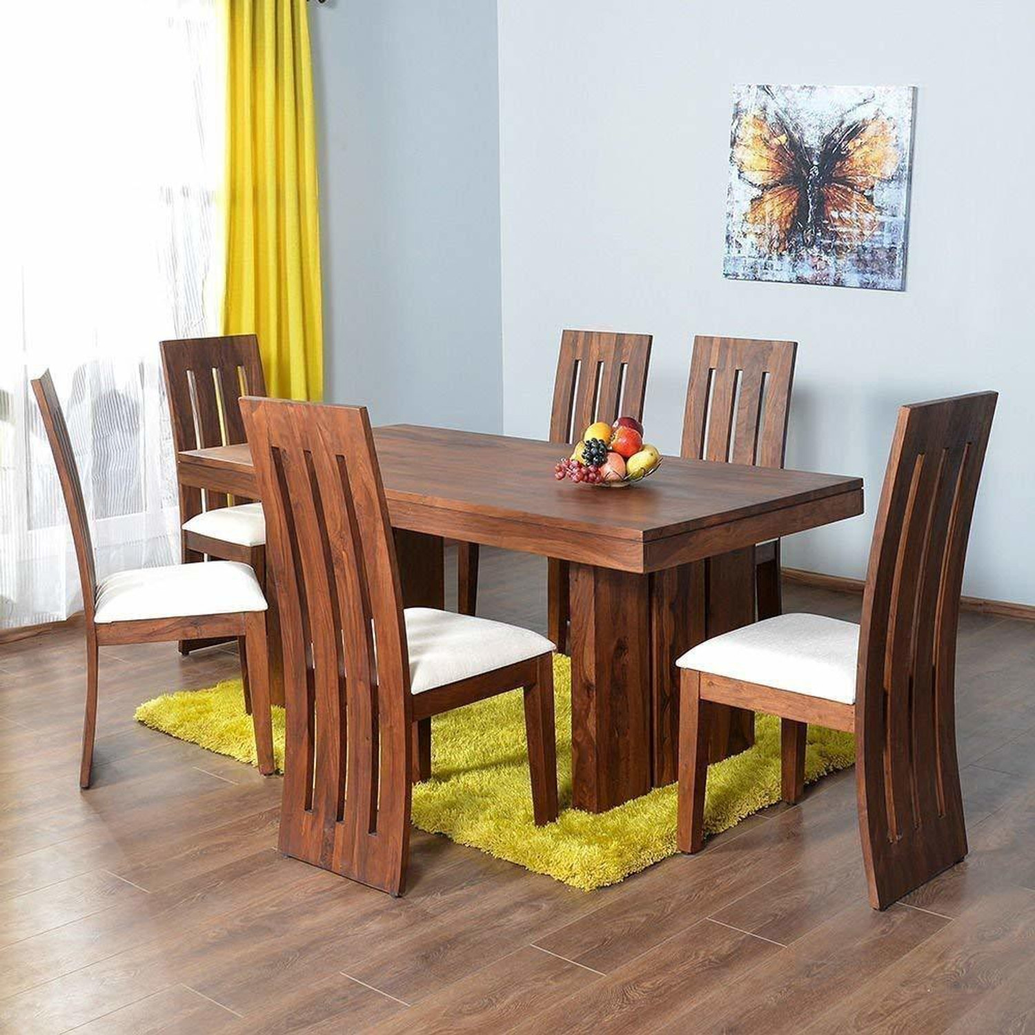 Image of DOKRI Solid Wood 6 Seater Dining Set