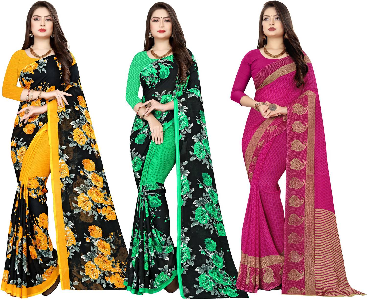 Anand Sarees Printed Daily Wear Georgette Saree