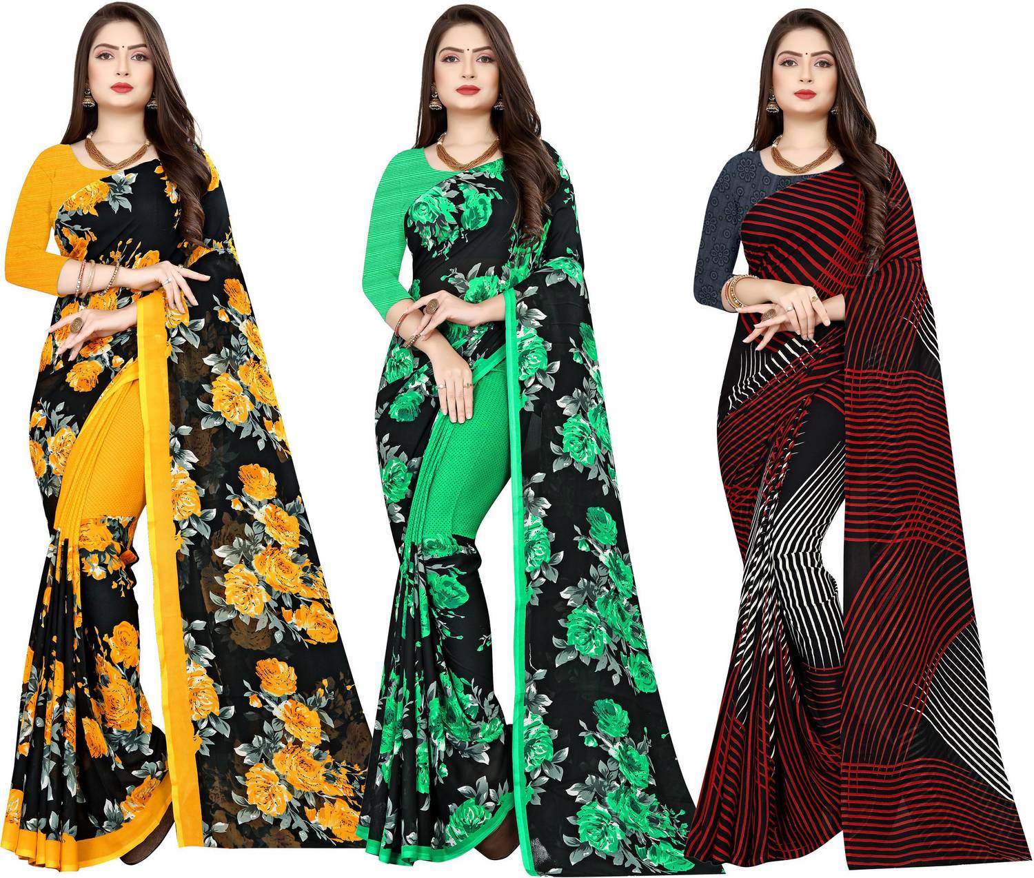 Anand Sarees Printed Daily Wear Georgette Saree