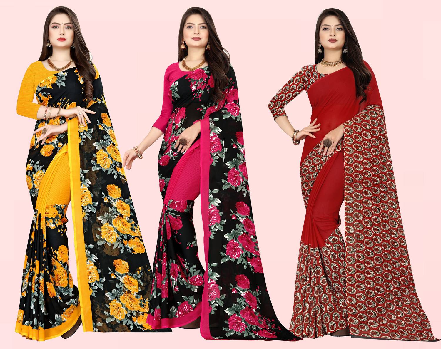 Anand Sarees Printed Daily Wear Georgette Saree