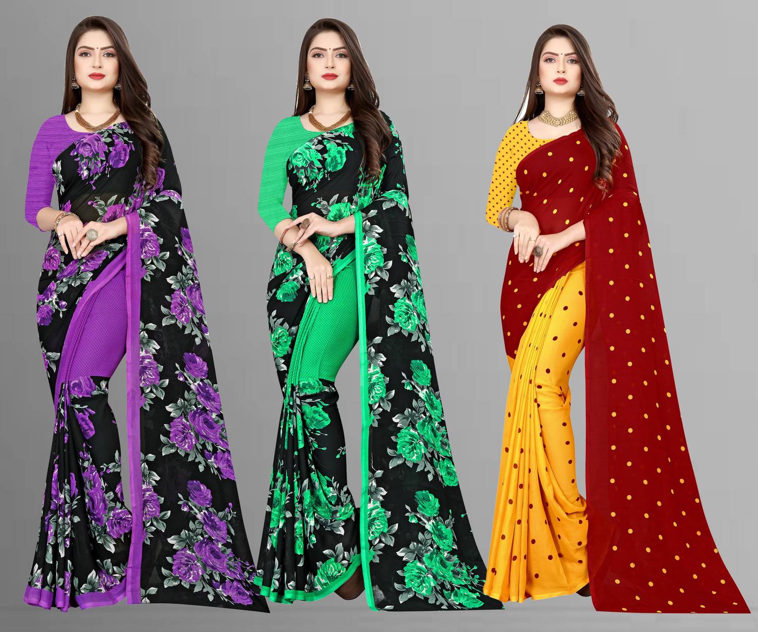 Anand Sarees Printed Daily Wear Georgette Saree