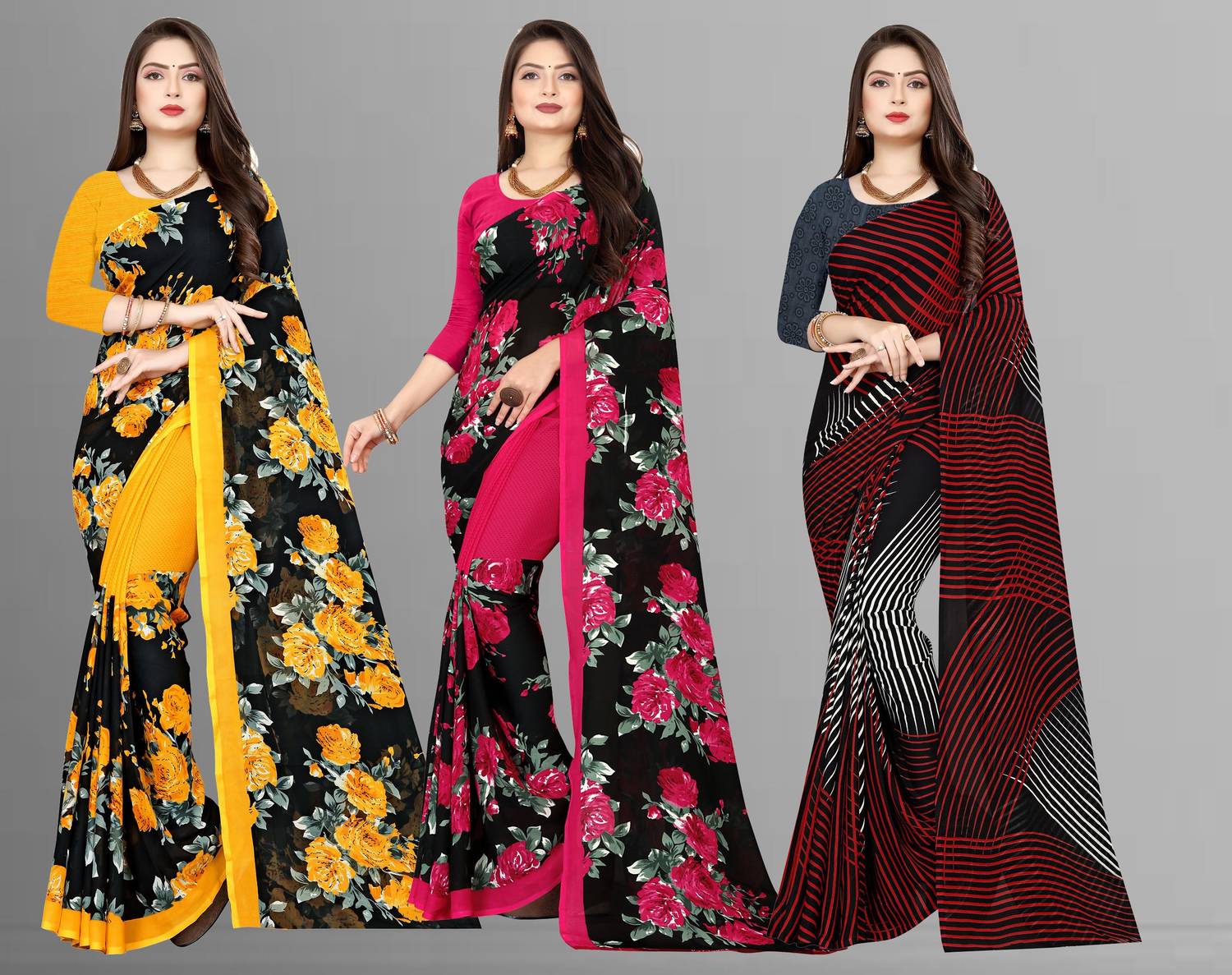 Anand Sarees Printed Daily Wear Georgette Saree