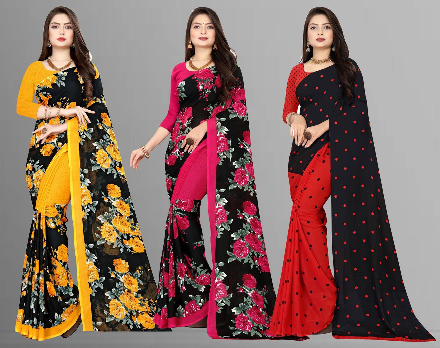 Anand Sarees Floral Print Daily Wear Georgette Saree