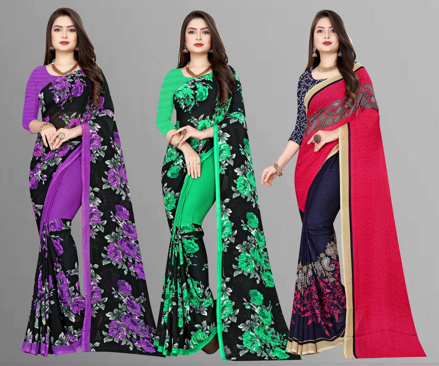Anand Sarees Printed Daily Wear Georgette Saree