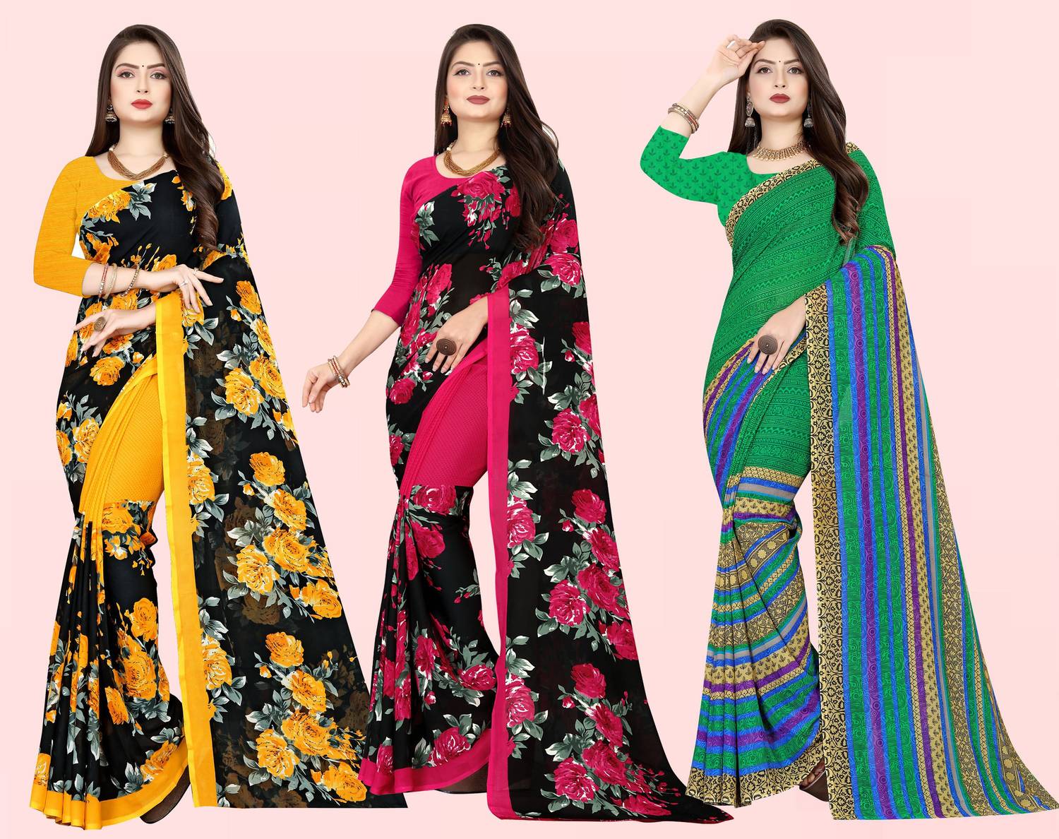 Anand Sarees Printed Daily Wear Georgette Saree