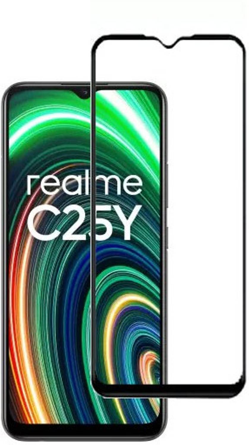 A-Allin1 Edge To Edge Tempered Glass for realme C25Y, (Premium 11D Edge To Edge Full Glue)