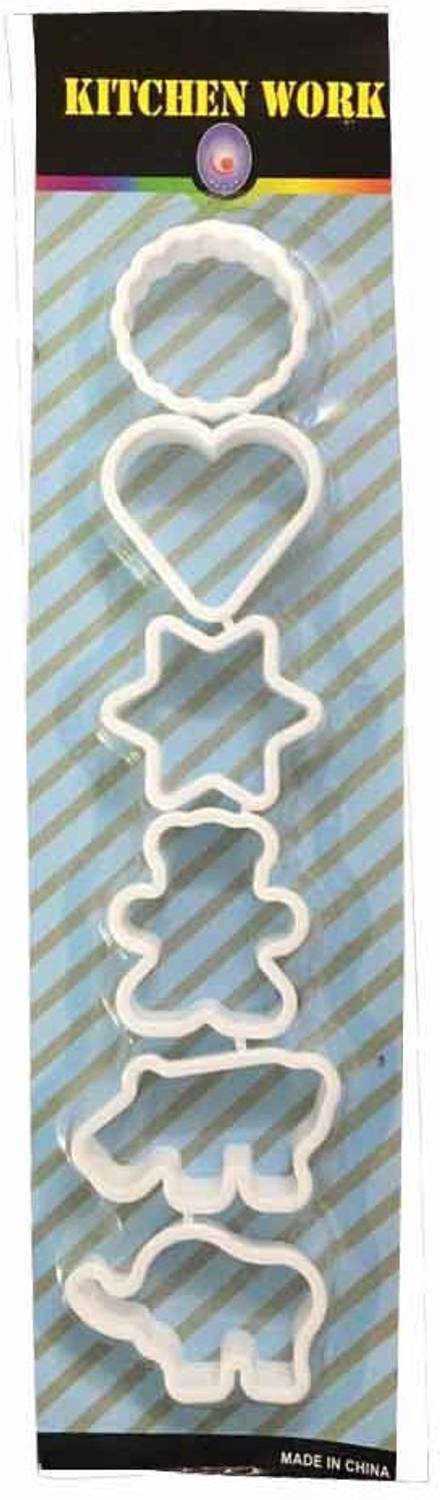 Amazing 6Pcs Cookie Cutter Set Plastic DIY Excellent Biscuit Cutters for Christmas Birthday Wedding Party Cookie Cutter