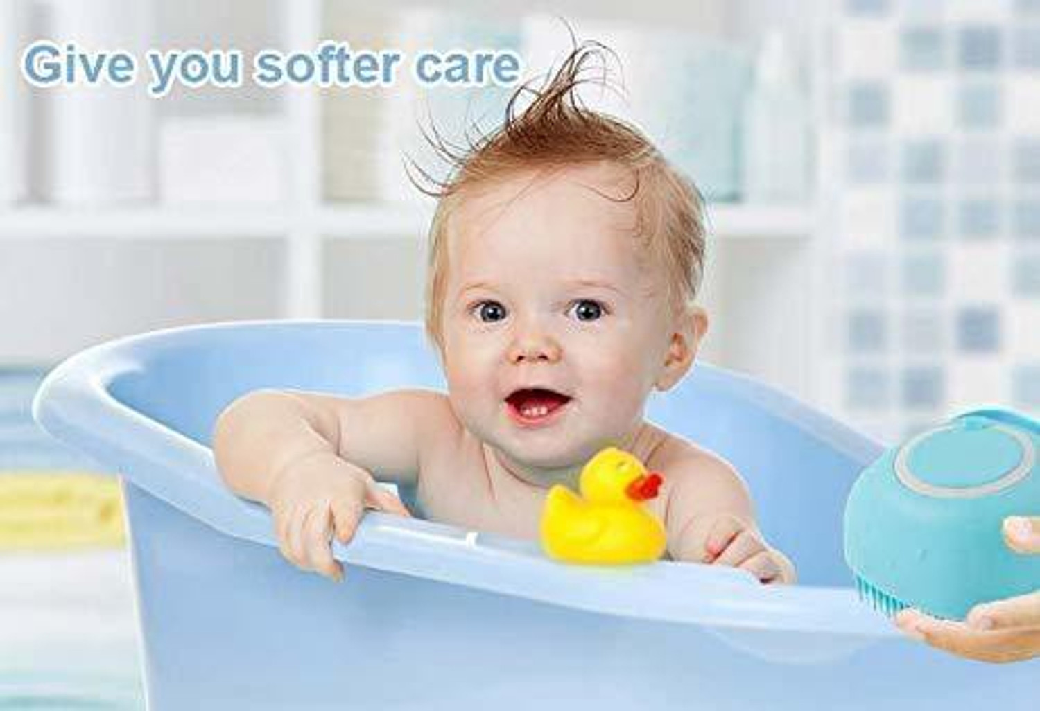 Image of Kedy 2 Pcs Combo Silicone Soft Bath Body Brush with Shampoo Dispenser Back Brush Ultra Exfoliating Scrubber Deep Cleaning Gentle Massage