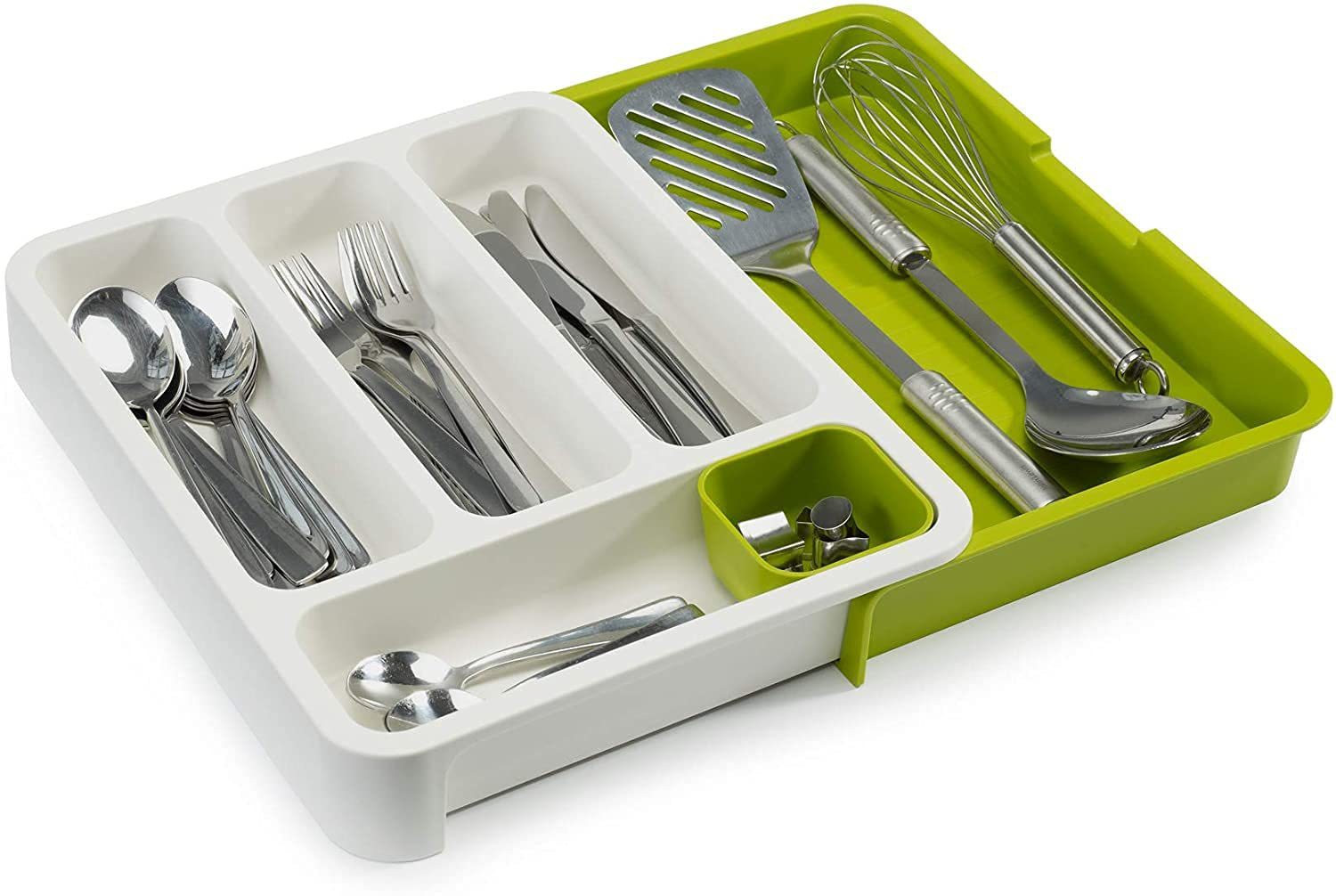 Image of kunjsale Cutlery Kitchen Rack Plastic Expandable Cutlery Tray Plastic Drawer Holder to Store Organizer for Kitchen,