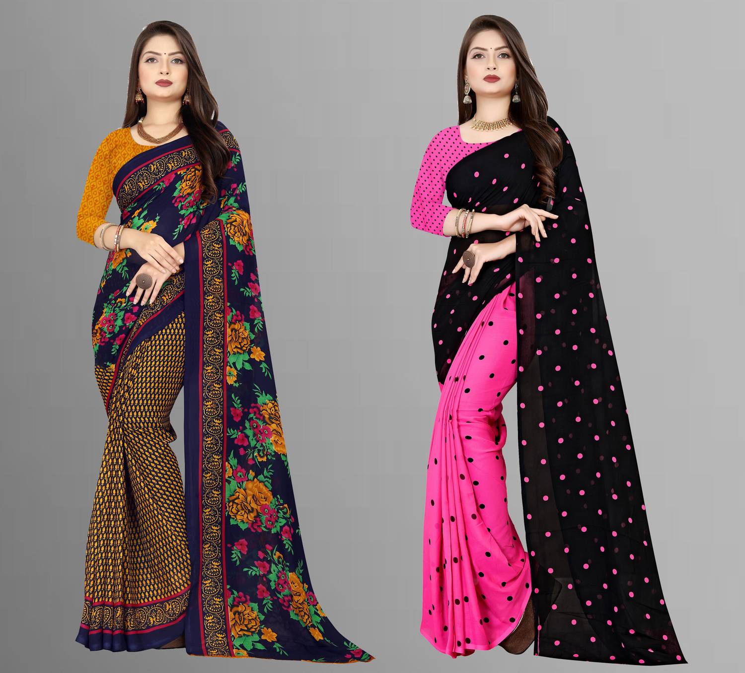 Anand Sarees Floral Print Daily Wear Georgette Saree