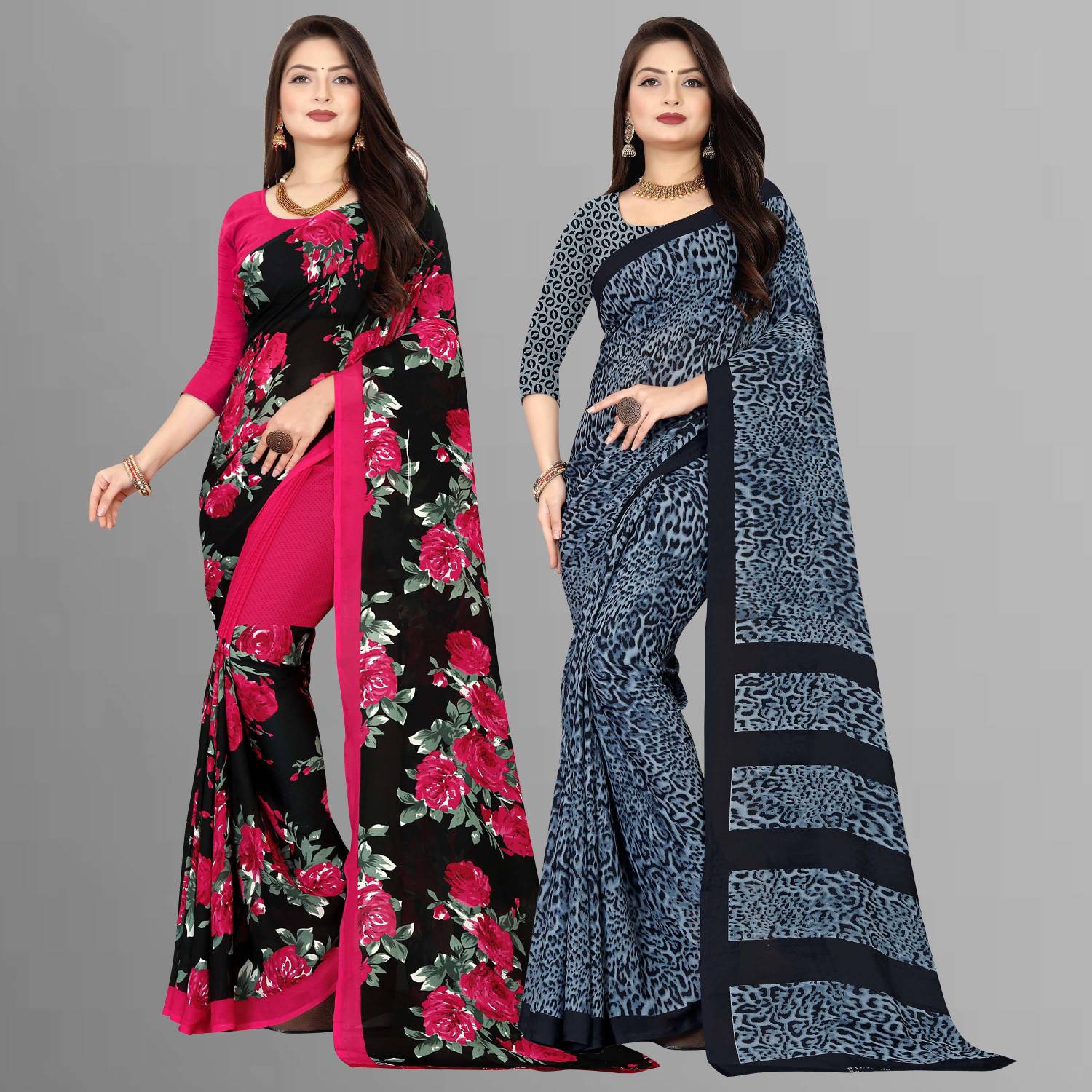 Anand Sarees Floral Print Daily Wear Georgette Saree